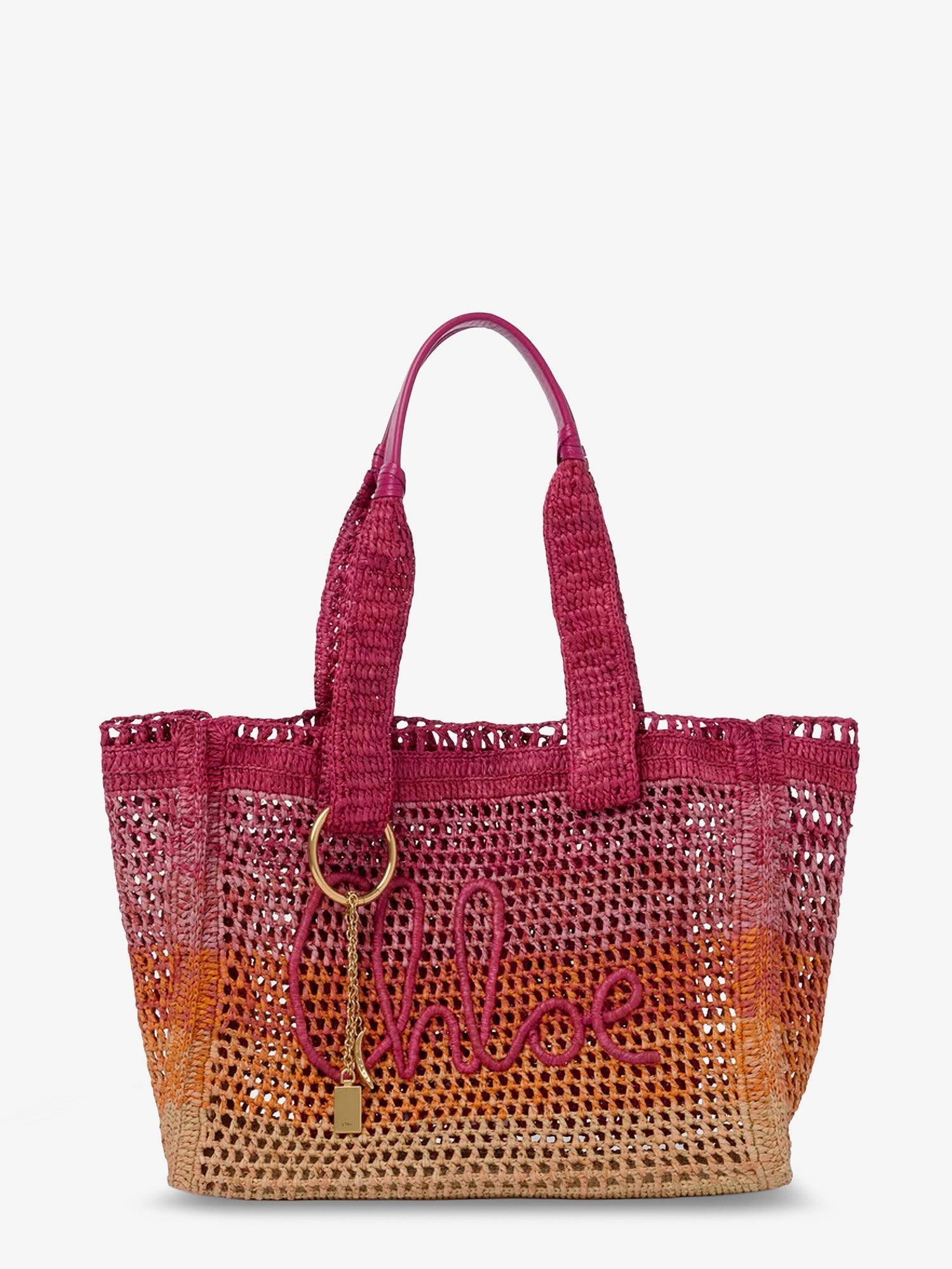 Chloé East-west Summer Banana Multicolored Raffia Shoulder Bag