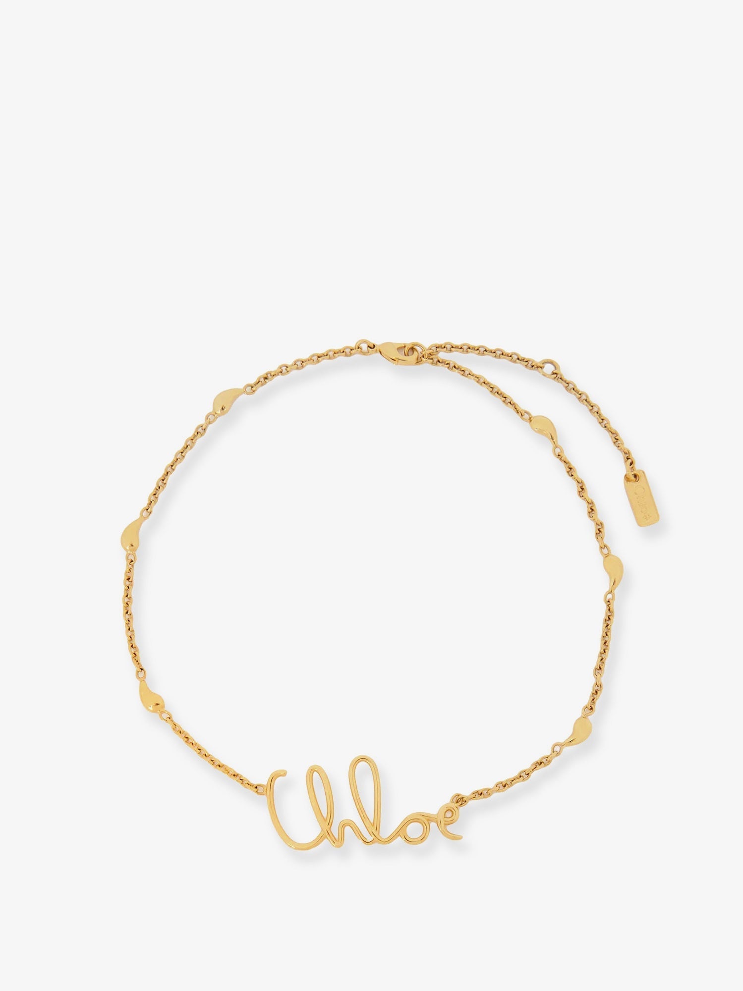 Chloé Brass Necklace With Lettering Logo