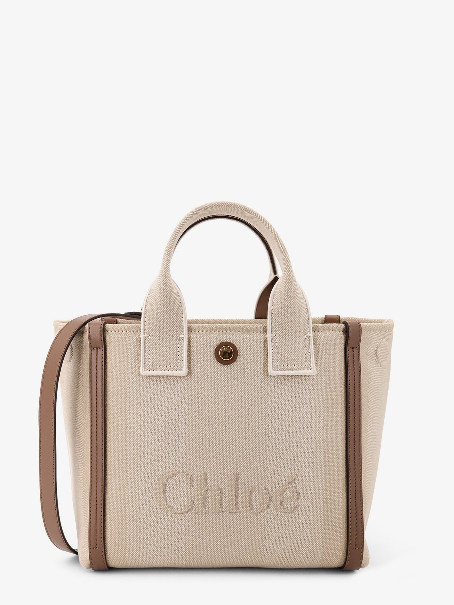 Chloé Chloé Carry Canvas Crossbody Bag With Oversized Logo On The Front