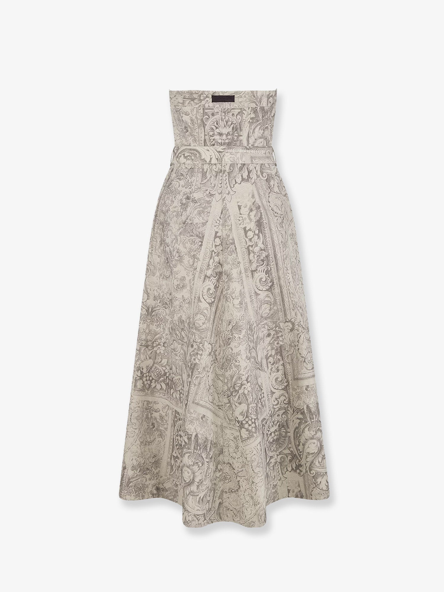 Dior Dior Barocco Cotton And Linen Flared Midi Dress
