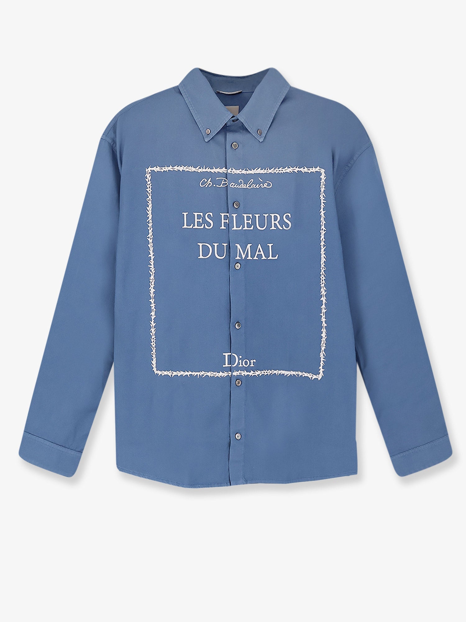 Dior Cotton Shirt With Book Cover Embroidery