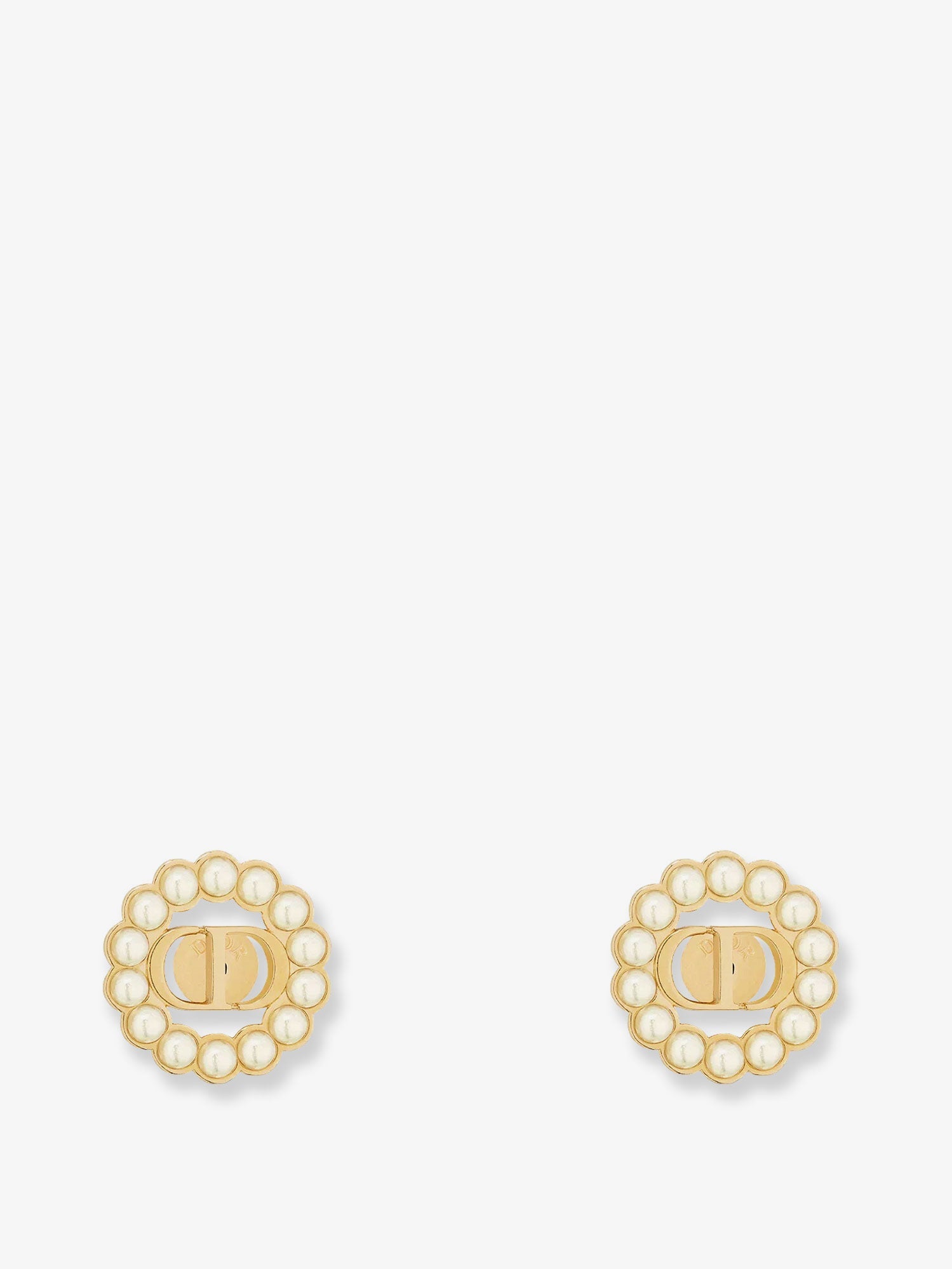 Dior Metal Petit Cd Circle Earrings With Gold Finishes