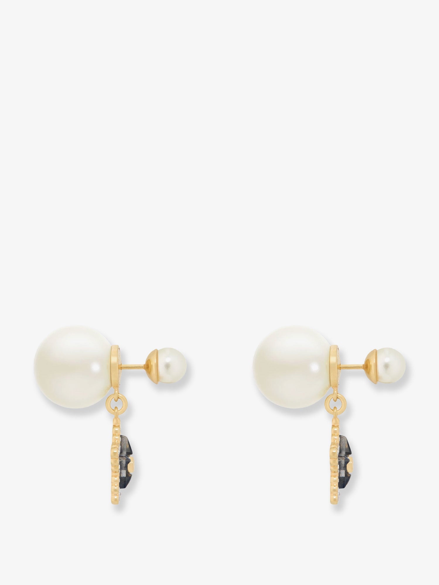 Dior Gold-finish Metal Earrings With White Resin Pearls