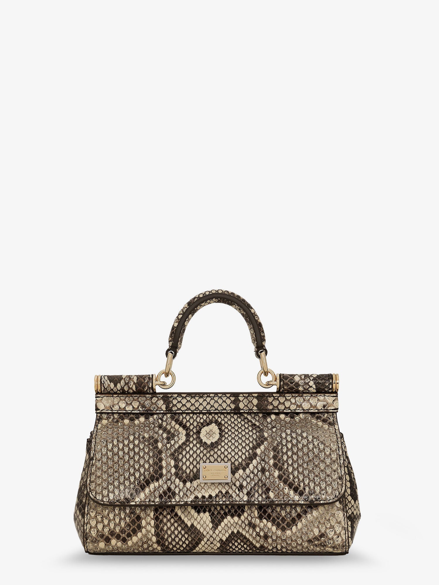 Dolce & Gabbana Sicily Shiny Python Mini Handbag