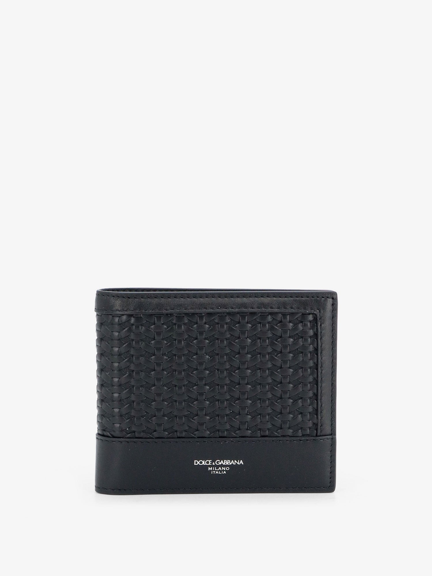 Dolce & Gabbana Leather Wallet With Woven Pattern