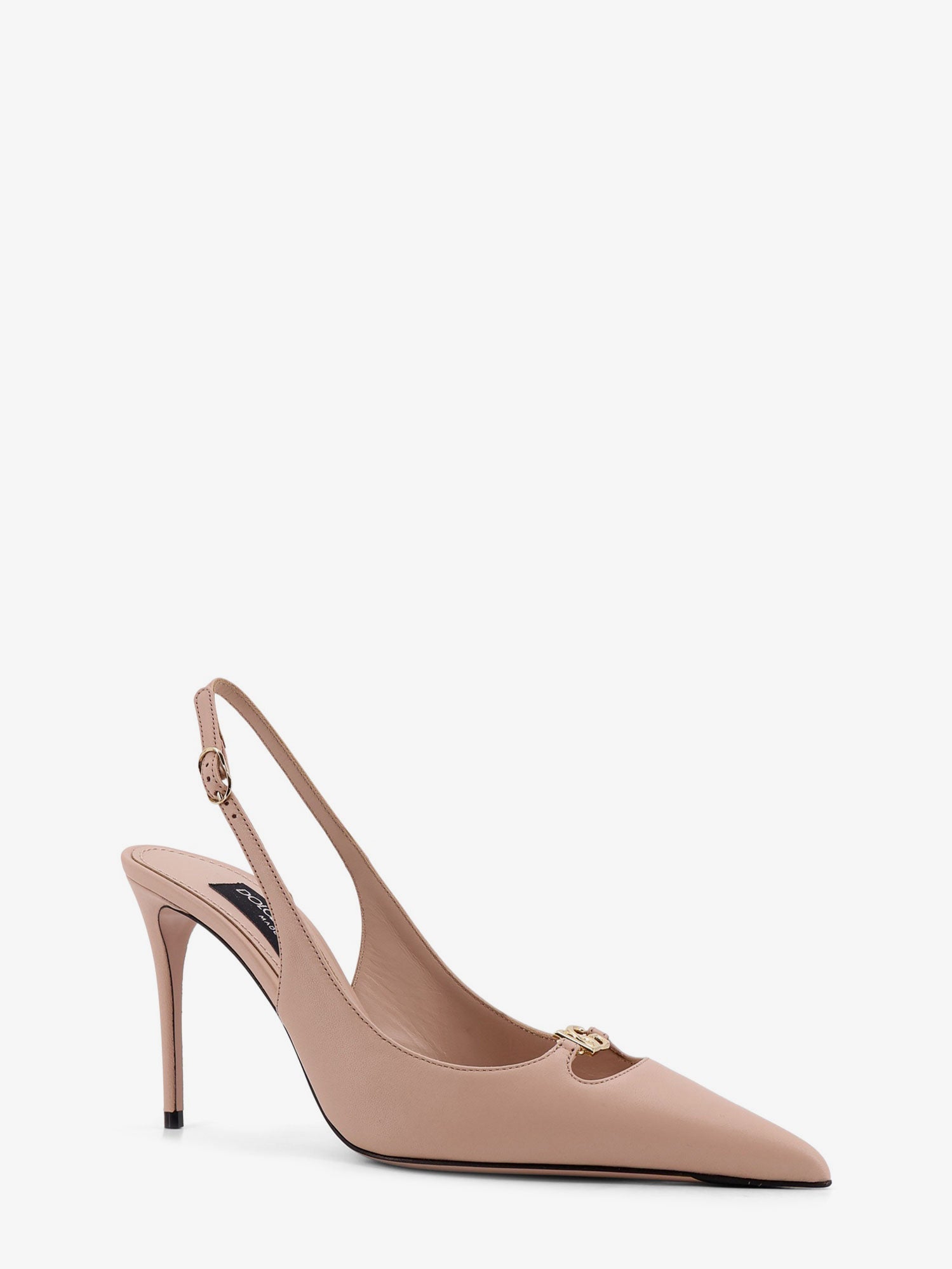 Dolce & Gabbana Leather Pumps With Metal Dg Logo