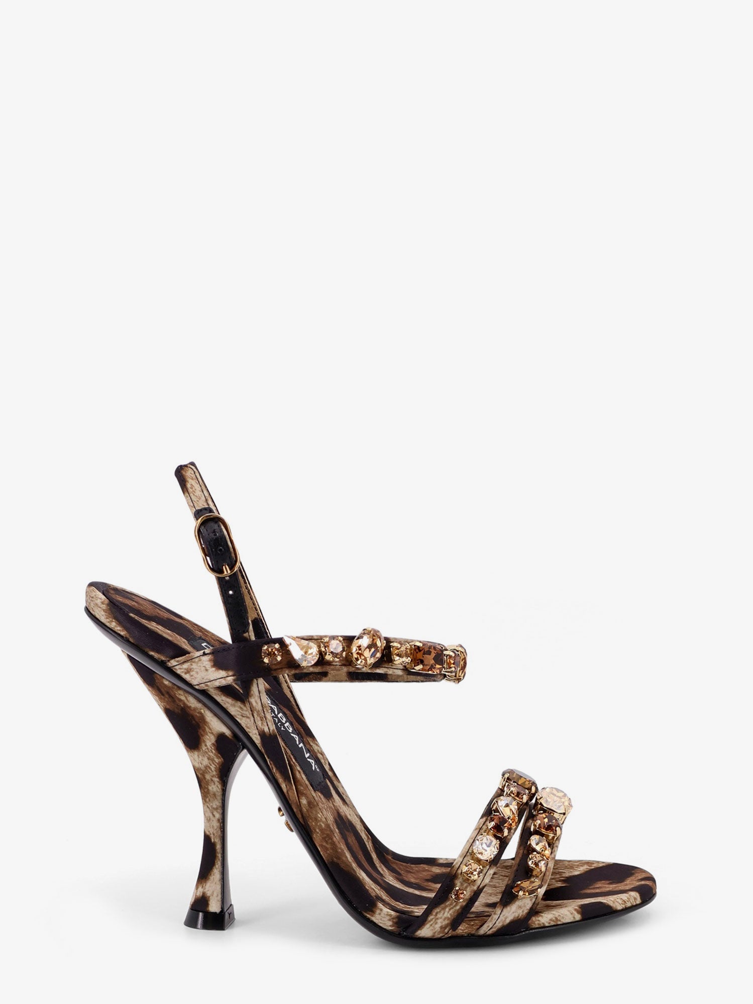 Dolce & Gabbana Satin Sandals With Animal Print