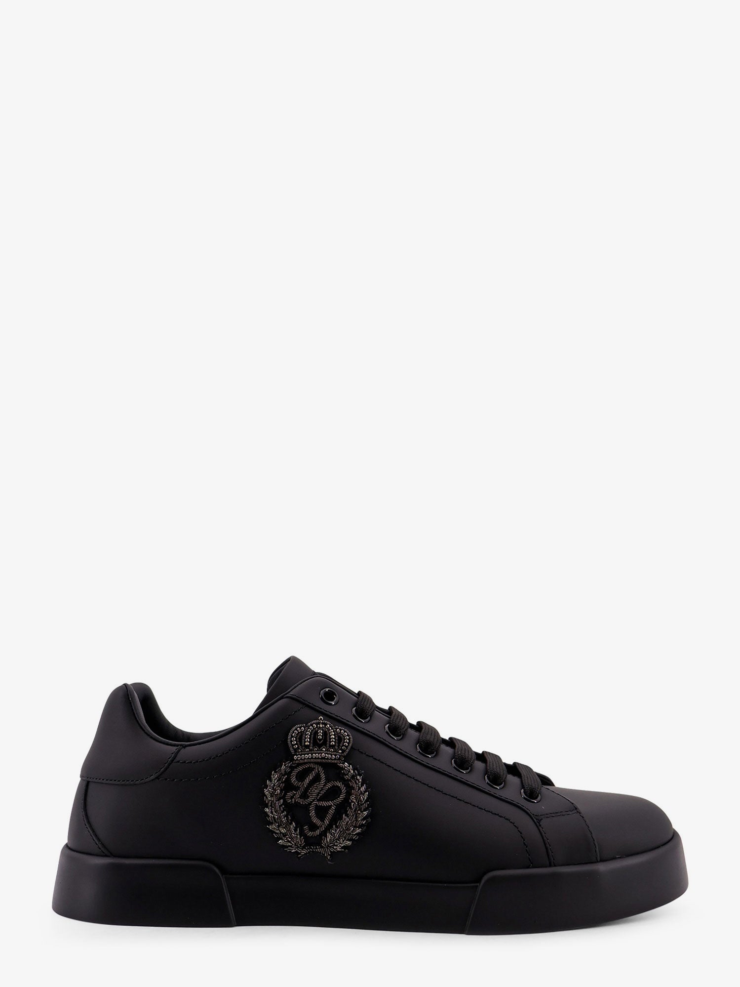 Dolce & Gabbana Leather Sneakers With Embossed Side Logo