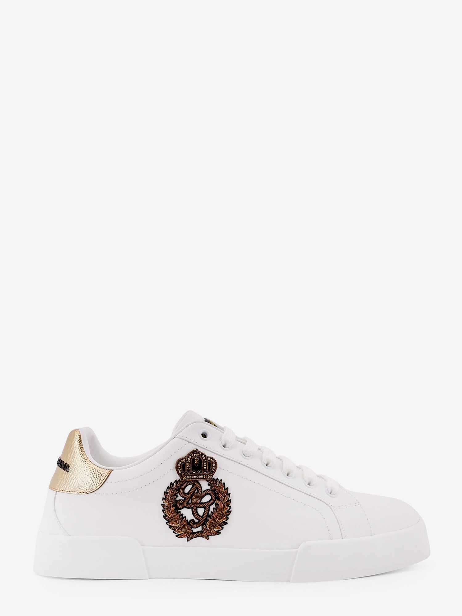 Dolce & Gabbana Leather Sneakers With Iconic Patch Logo On The Side