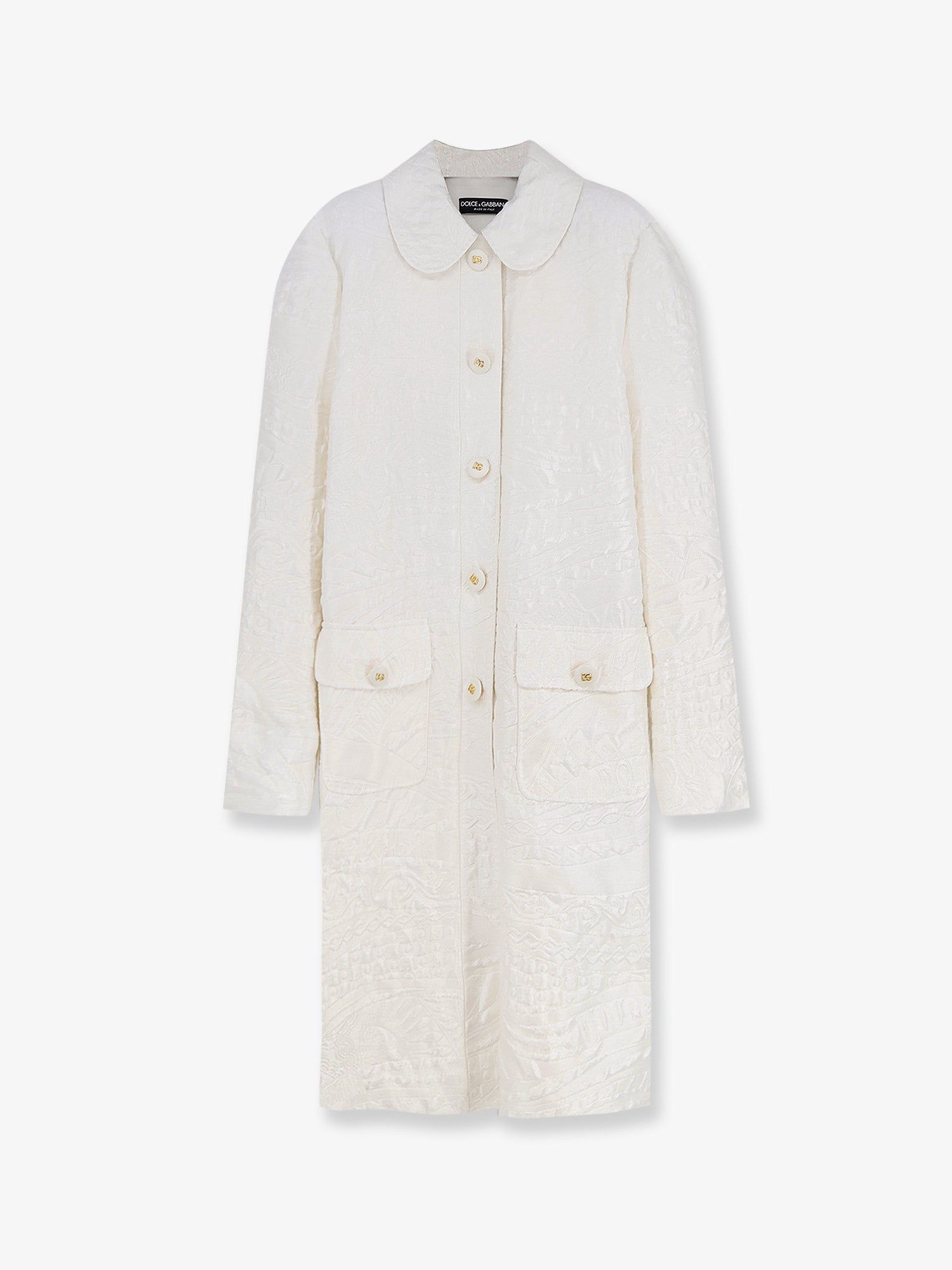 Dolce & Gabbana Brocade Coat With Dg Buttons