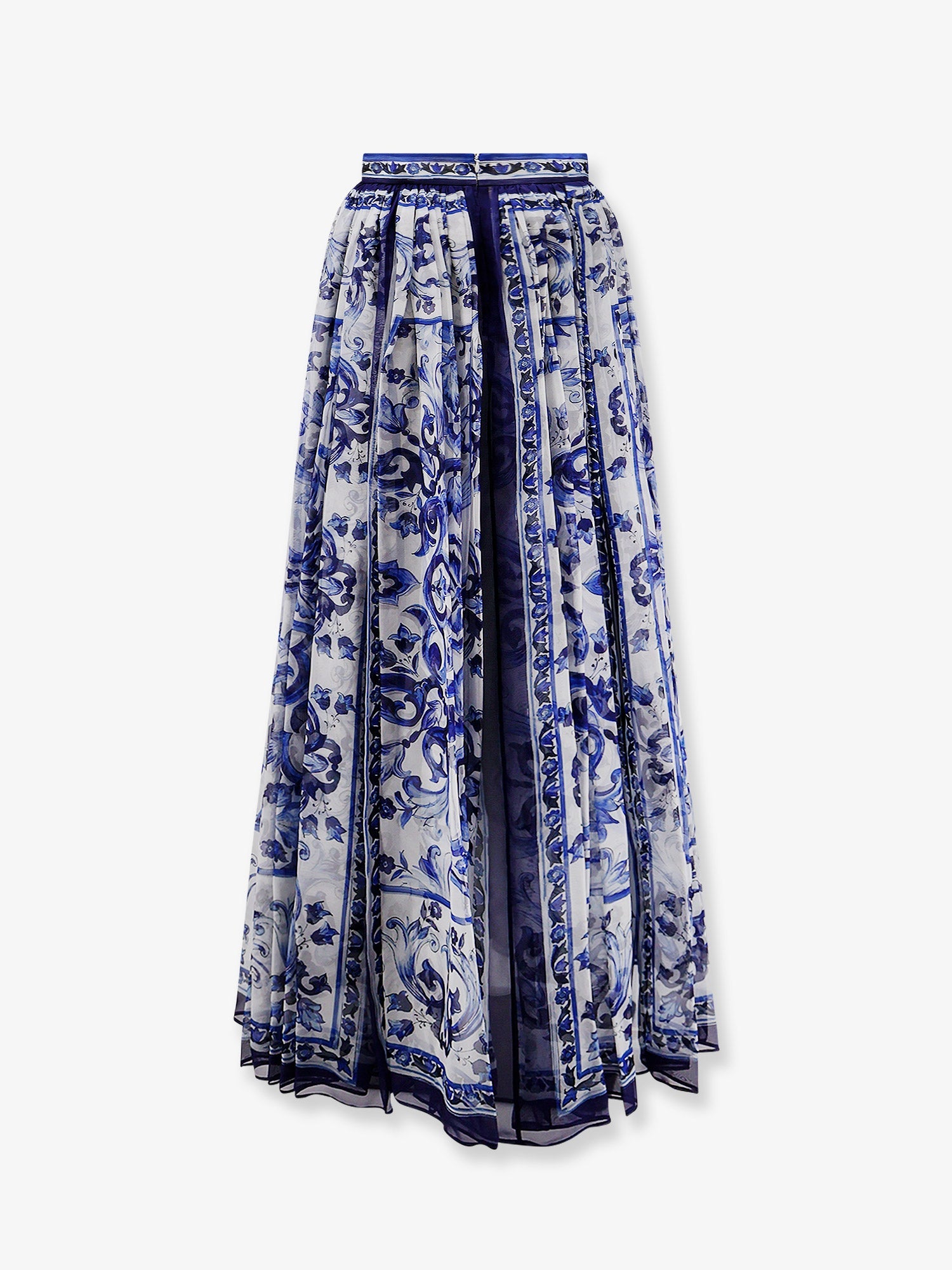 Dolce & Gabbana Silk Skirt With Maiolica Print