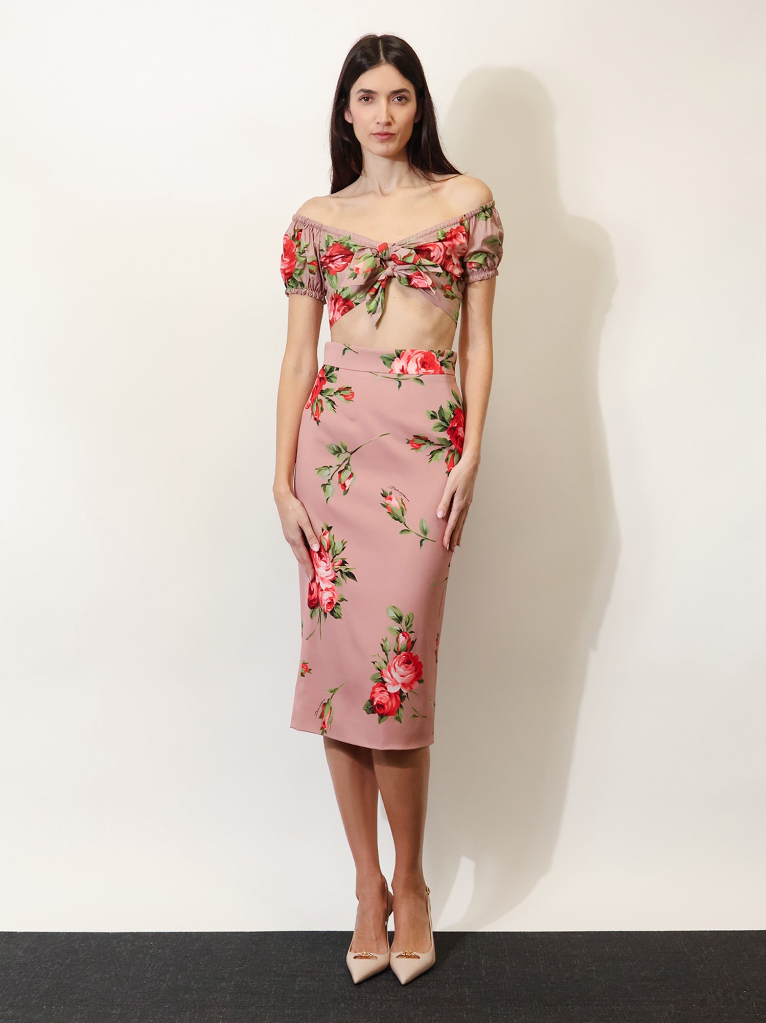 Dolce & Gabbana Stretch Silk Long Skirt