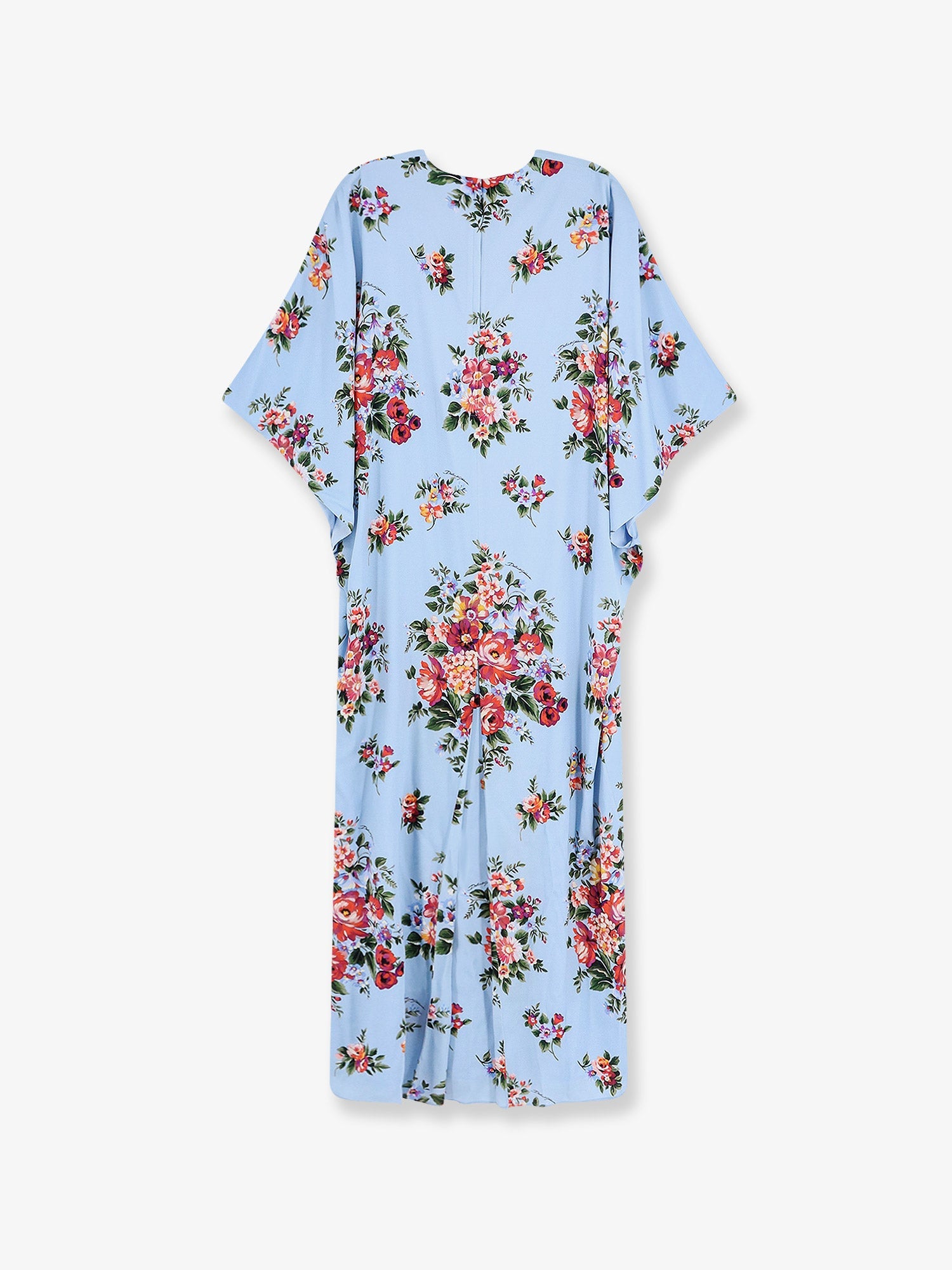 Dolce & Gabbana Long Charmeuse Dress With Mazzo Di Fiori Print