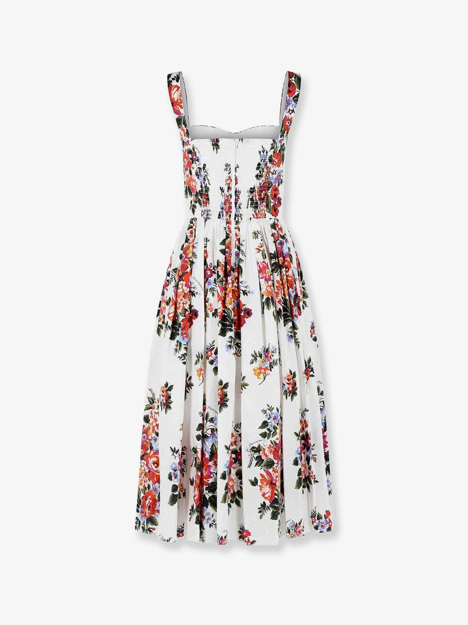 Dolce & Gabbana Cotton Midi Dress With Iconic Print