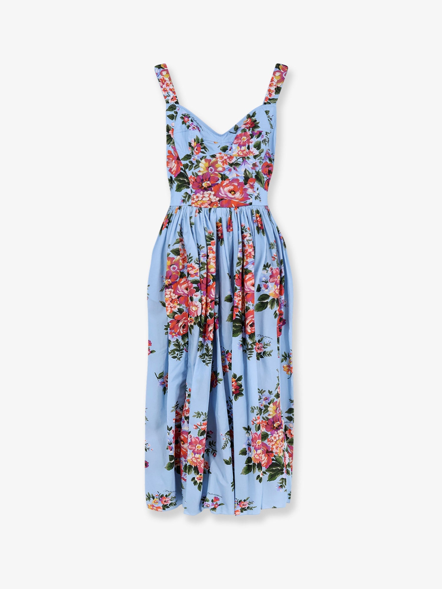 Dolce & Gabbana Cotton Dress With Mazzo Di Fiori Print