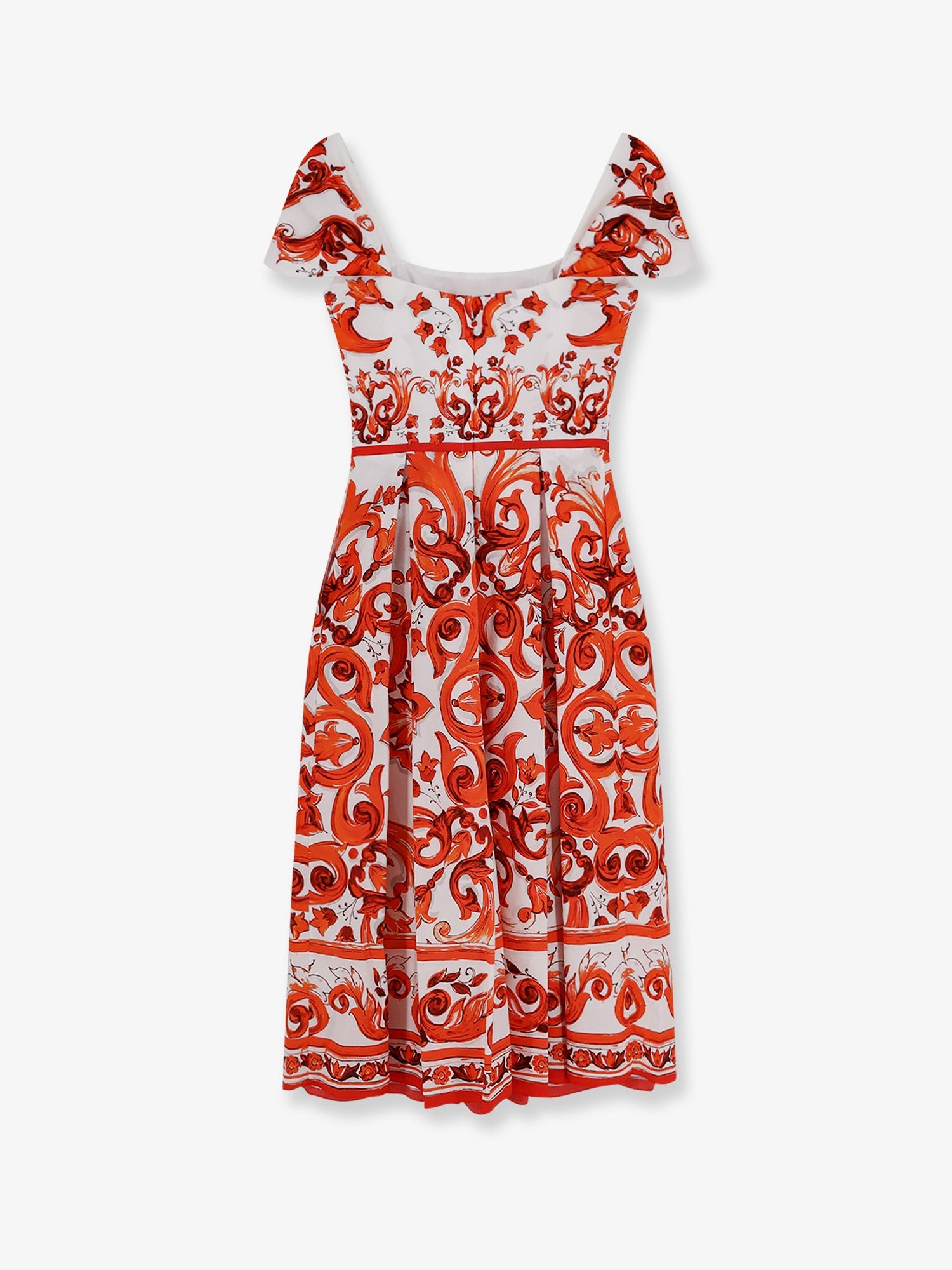 Dolce & Gabbana Cotton Long Dress With Maiolica Print