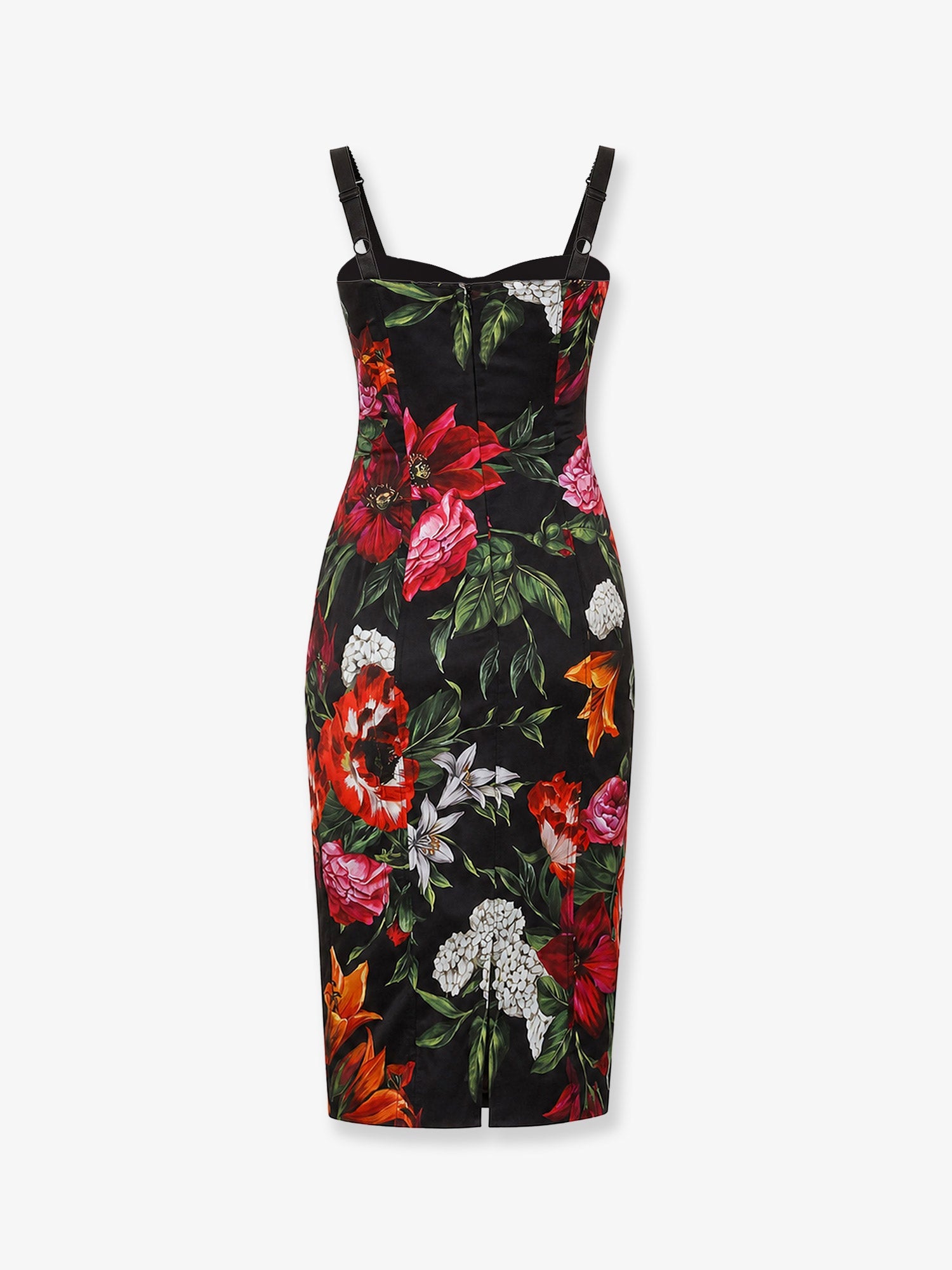 Dolce & Gabbana Satin Dress With Floral Print