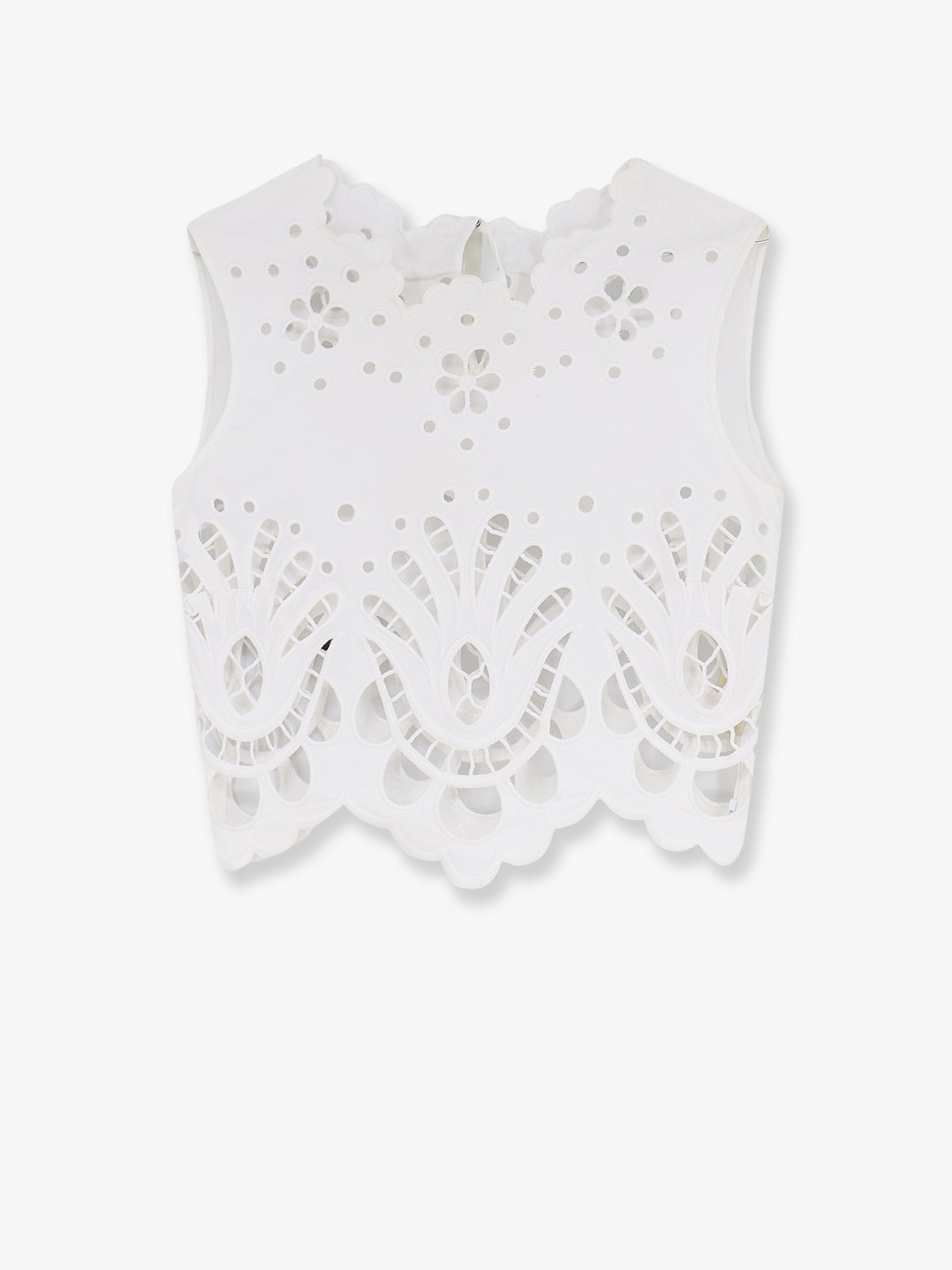 Dolce & Gabbana Cotton Crop Top With Cut-out Embroidery