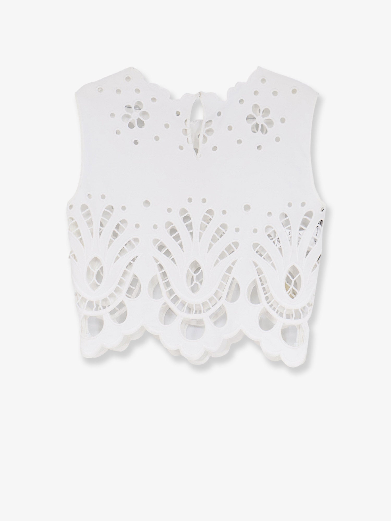 Dolce & Gabbana Cotton Crop Top With Cut-out Embroidery