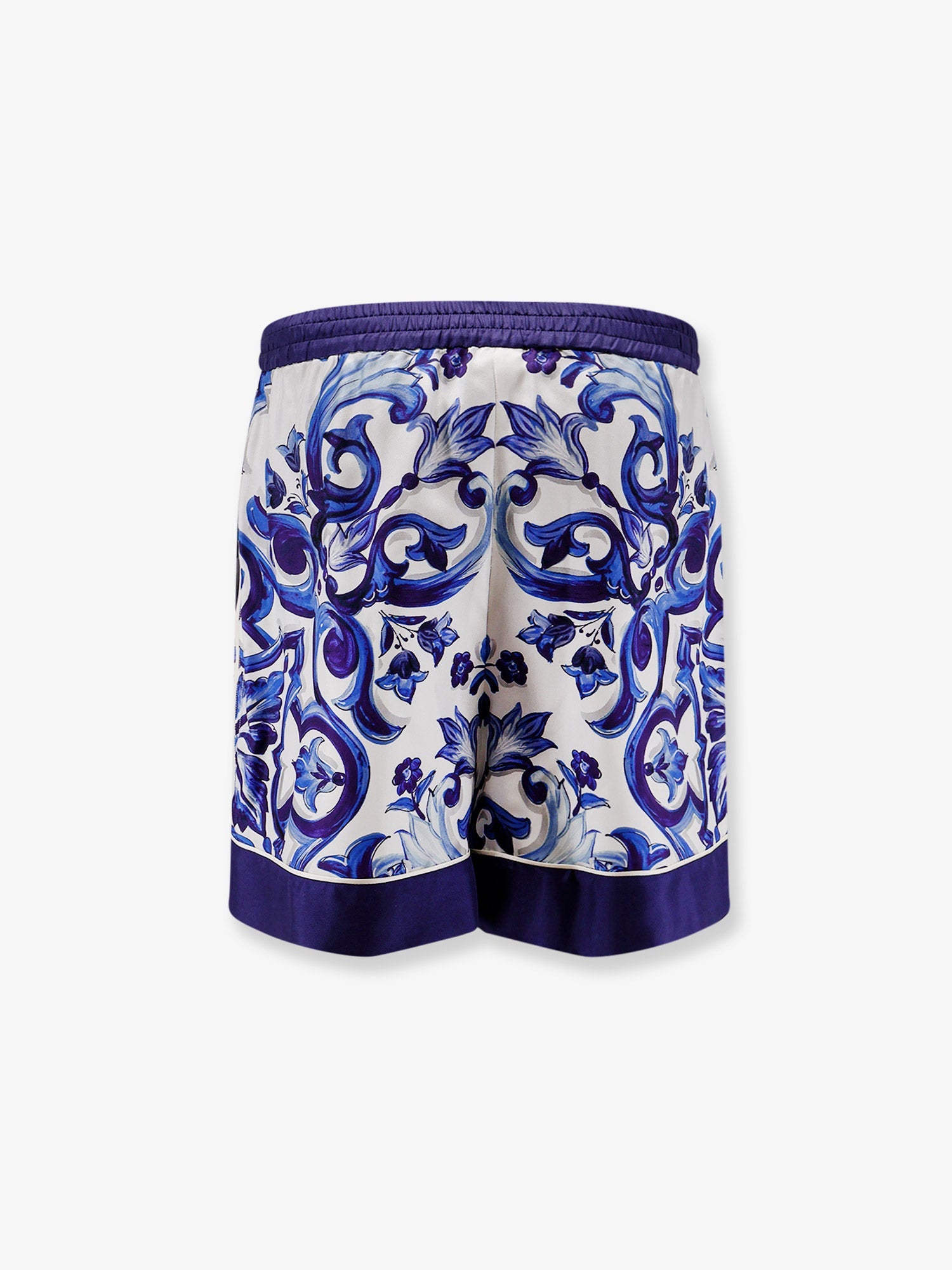 Dolce & Gabbana Silk Shorts With Maiolica Print