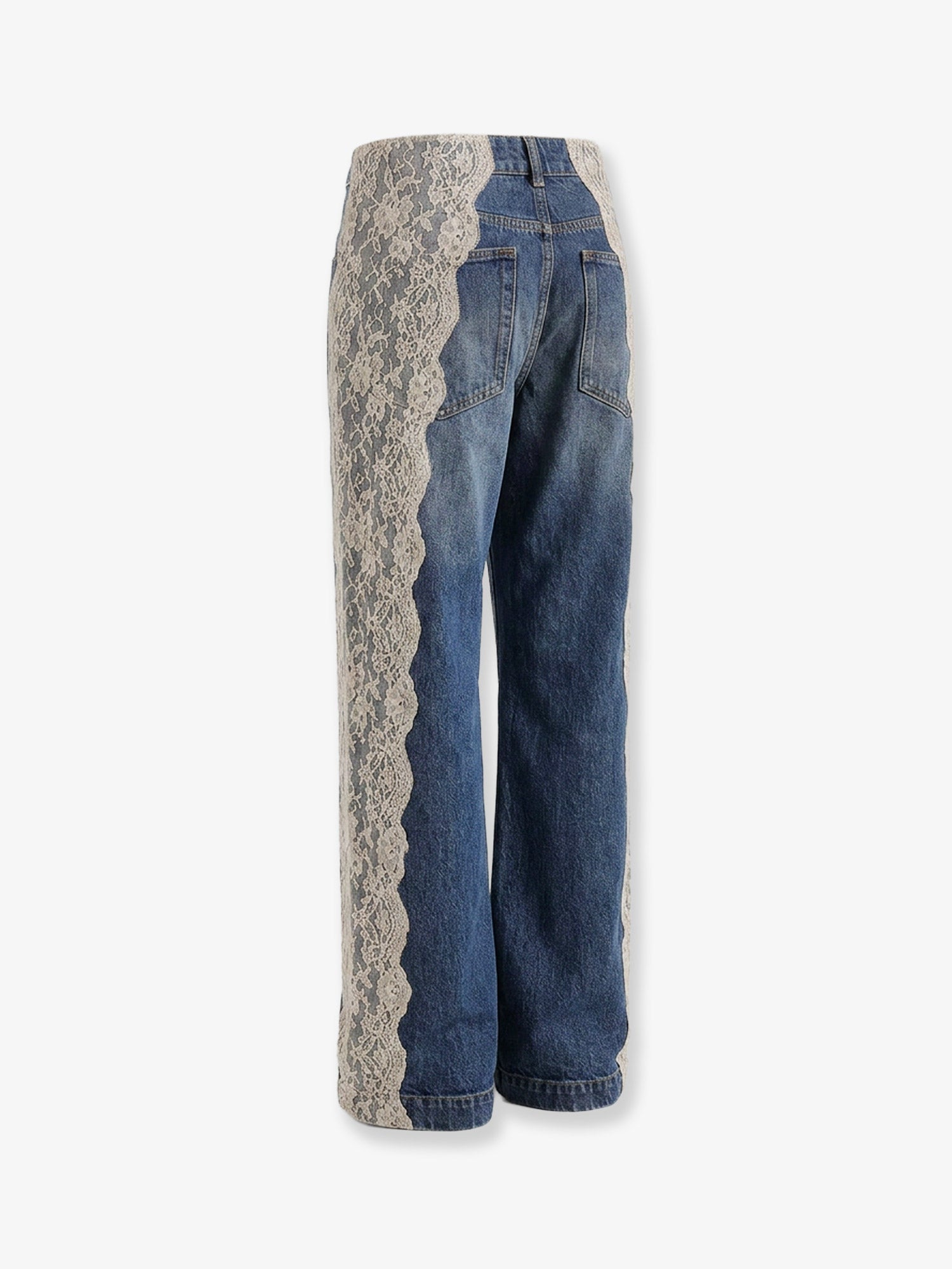 Dolce & Gabbana Blue Denim Jeans With Lace Profiles