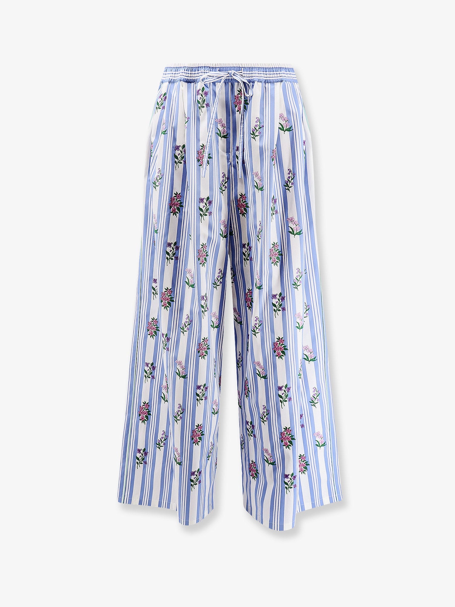 Dolce & Gabbana Poplin Trousers With Multicolor Embroidery