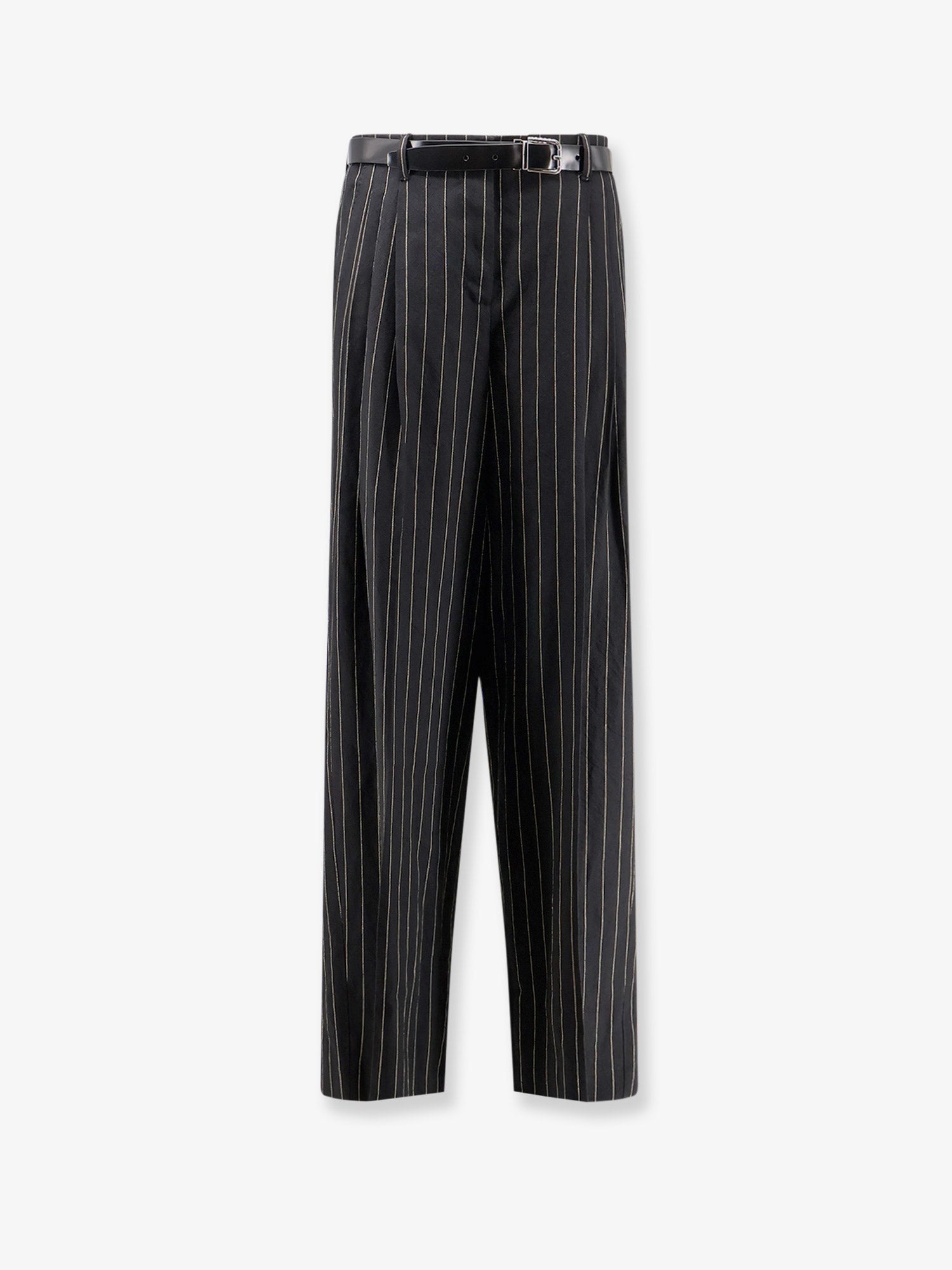 Dolce & Gabbana Wool And Linen Blend Trousers With Pinstripe Pattern