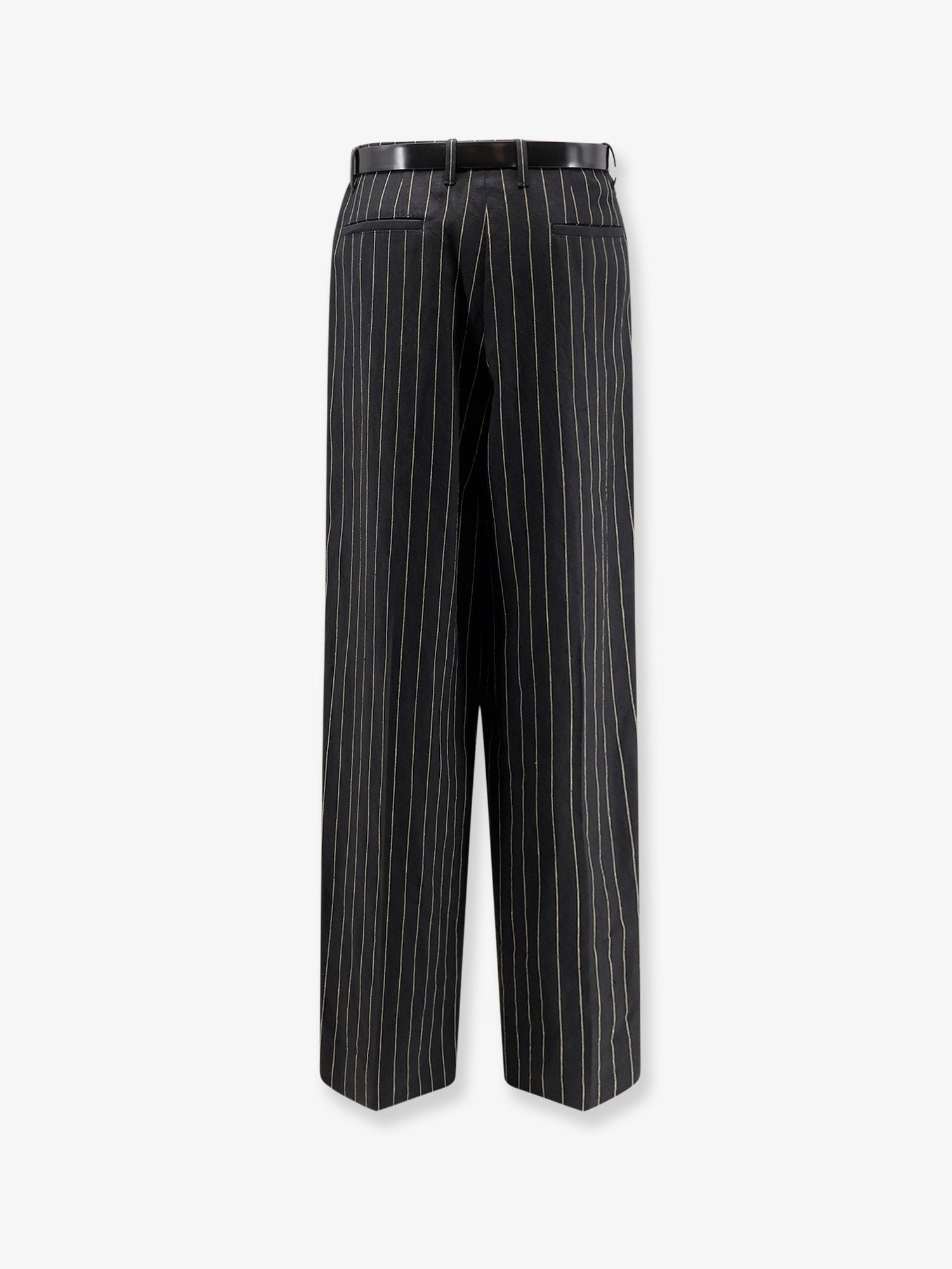 Dolce & Gabbana Wool And Linen Blend Trousers With Pinstripe Pattern