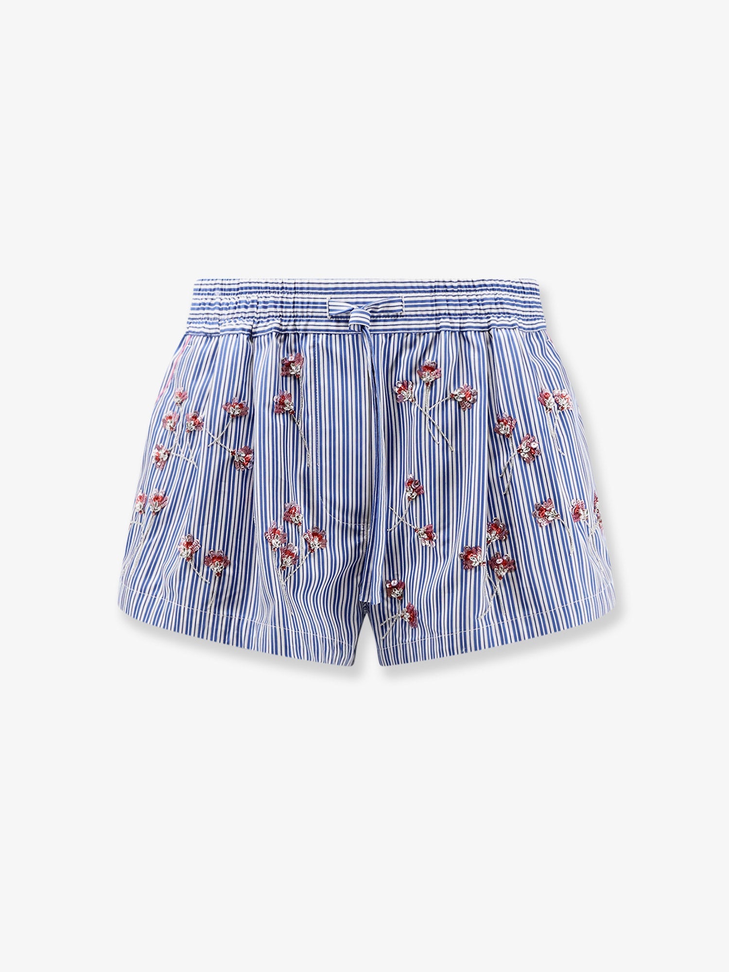 Dolce & Gabbana Cotton Shorts With Cristal Flower Print