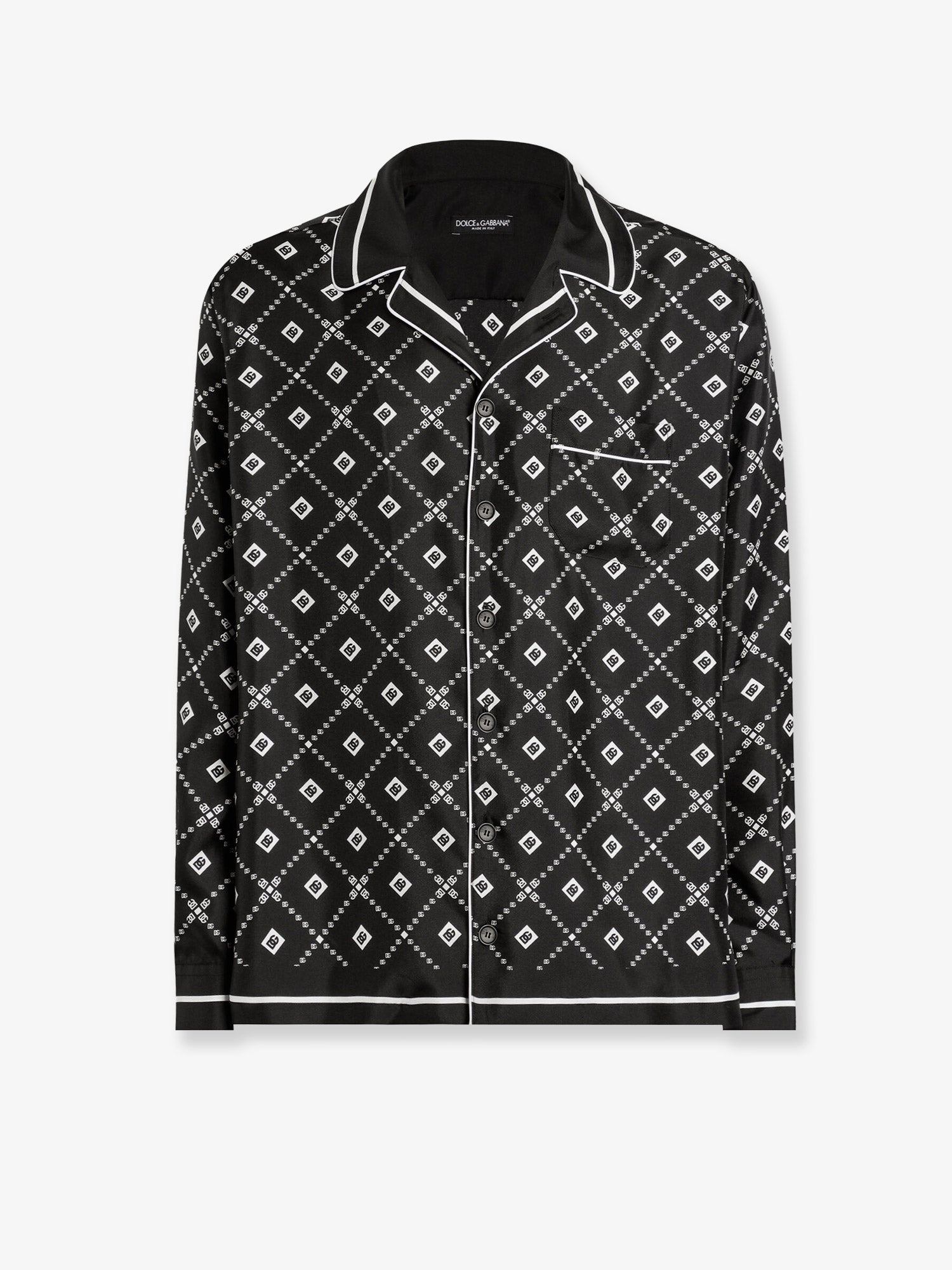 Dolce & Gabbana Silk Shirt With All-over Logo Print