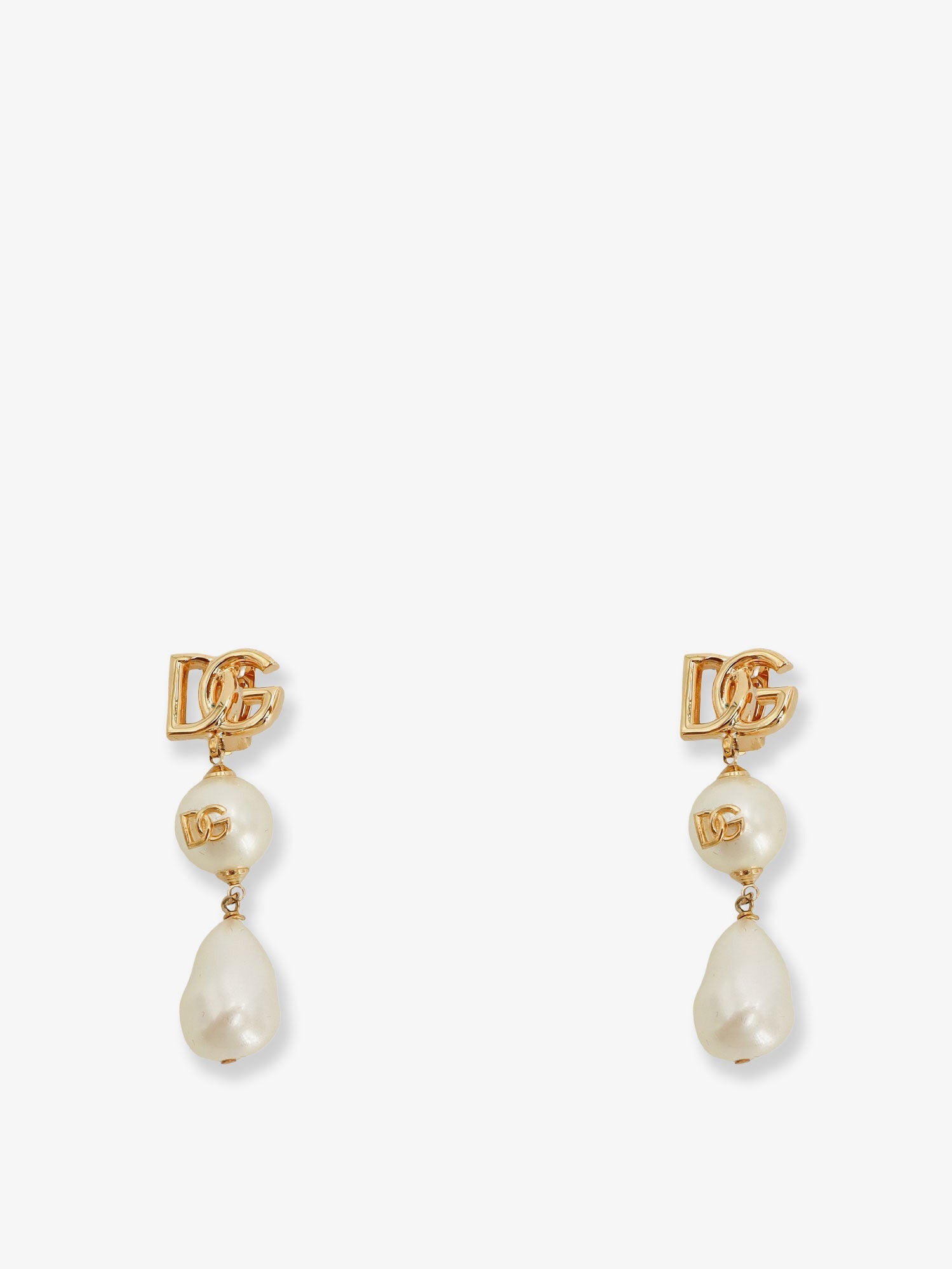Dolce & Gabbana Brass Earrings With Dg Logo