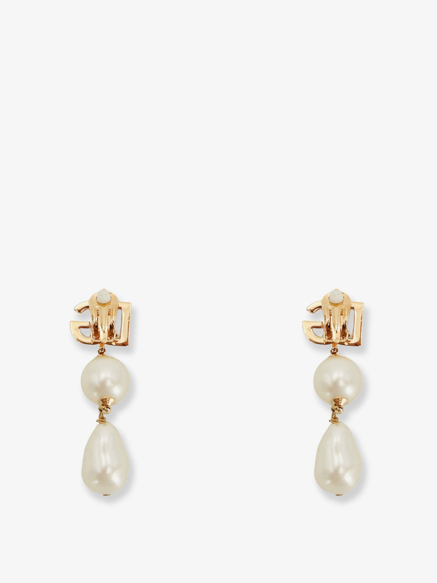 Dolce & Gabbana Brass Earrings With Dg Logo