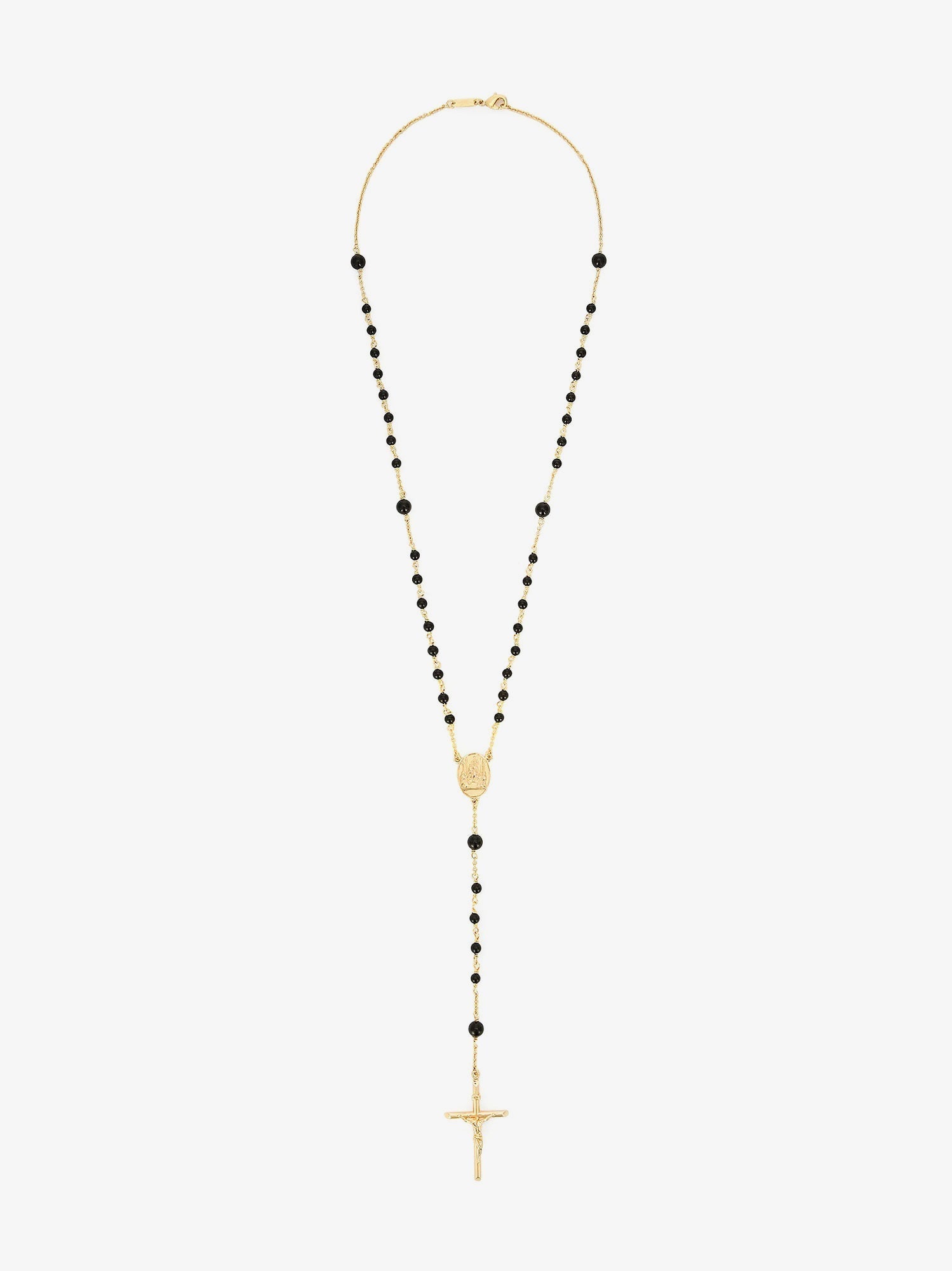 Dolce & Gabbana Gold Brass Rosary With Natural Stones