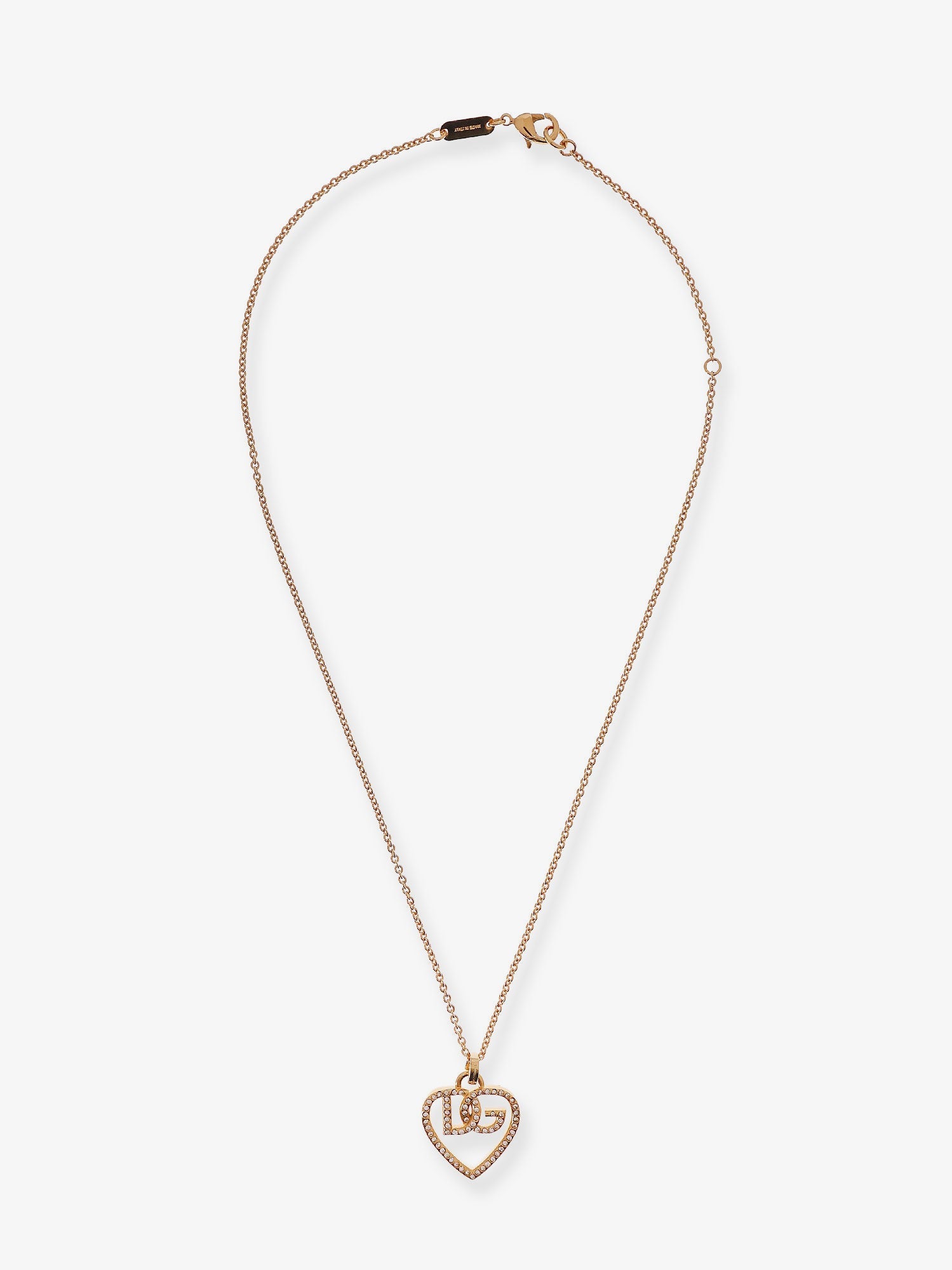 Dolce & Gabbana Gold Brass Necklace With Rhinestones
