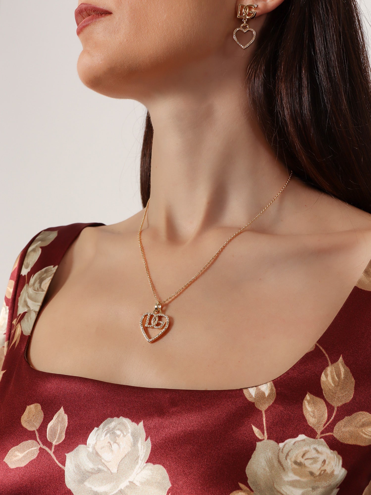 Dolce & Gabbana Gold Brass Necklace With Rhinestones