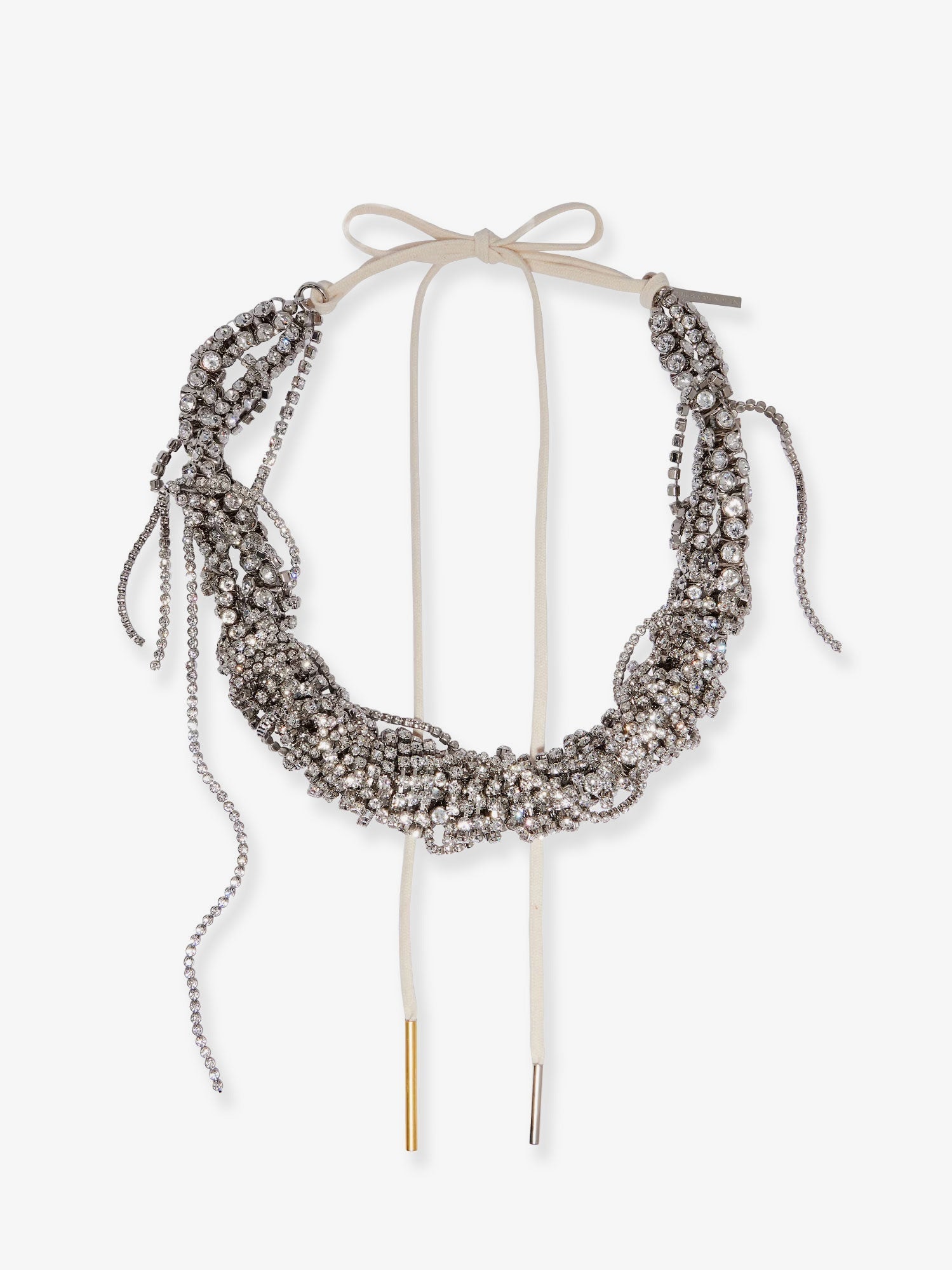Dries Van Noten W261 Brass Necklace With Rhinestone Detail