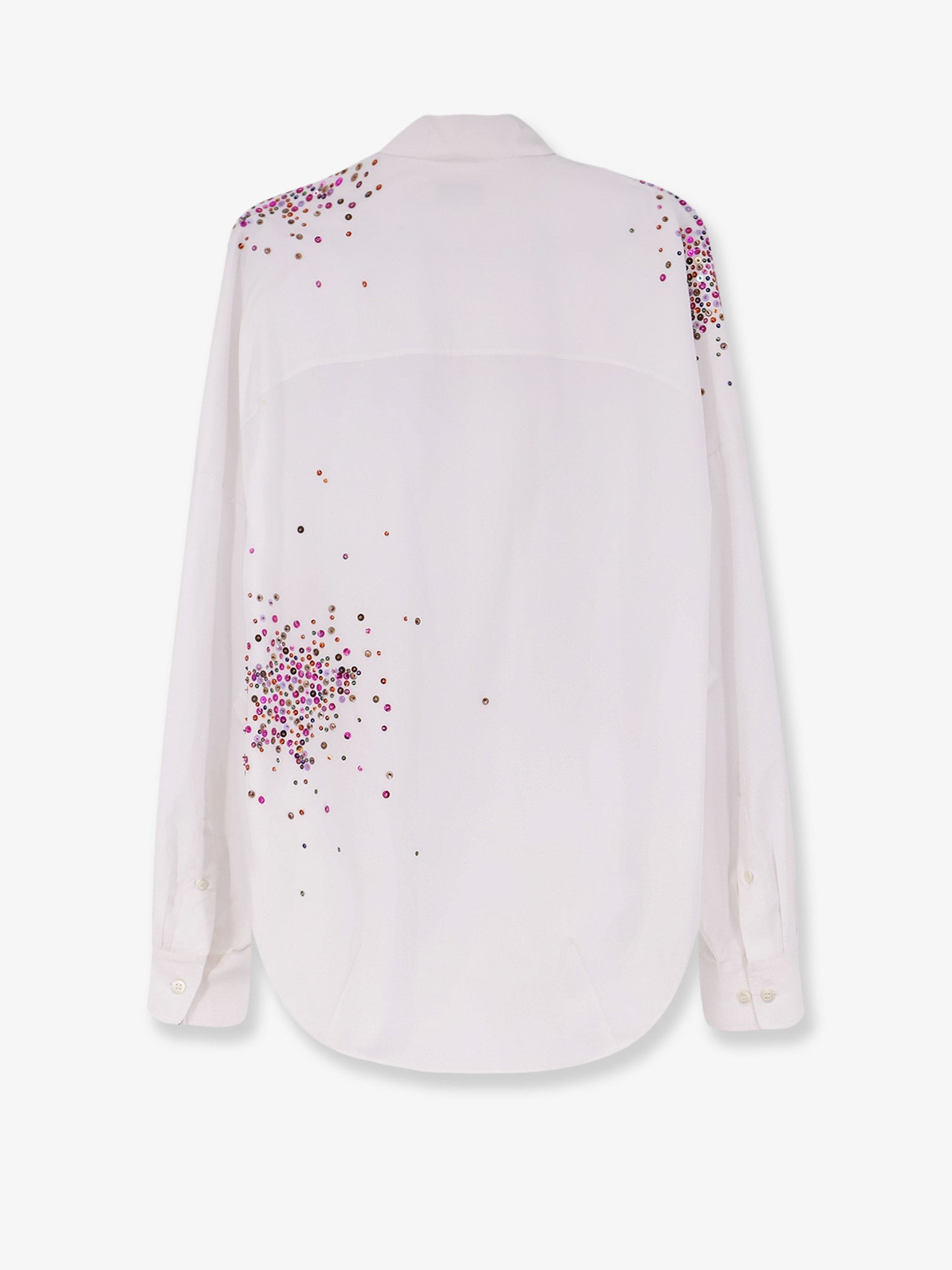 Dries Van Noten Casia Cotton Shirt With Multicolored Sequin Detail