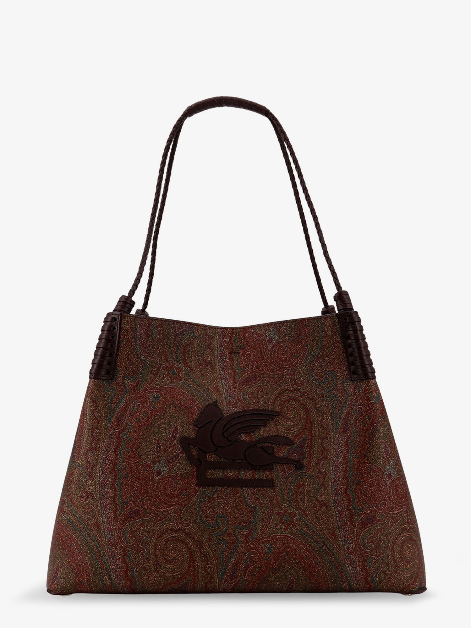 Etro Coated Canvas Shoulder Bag With Paisley Jacquard Pattern
