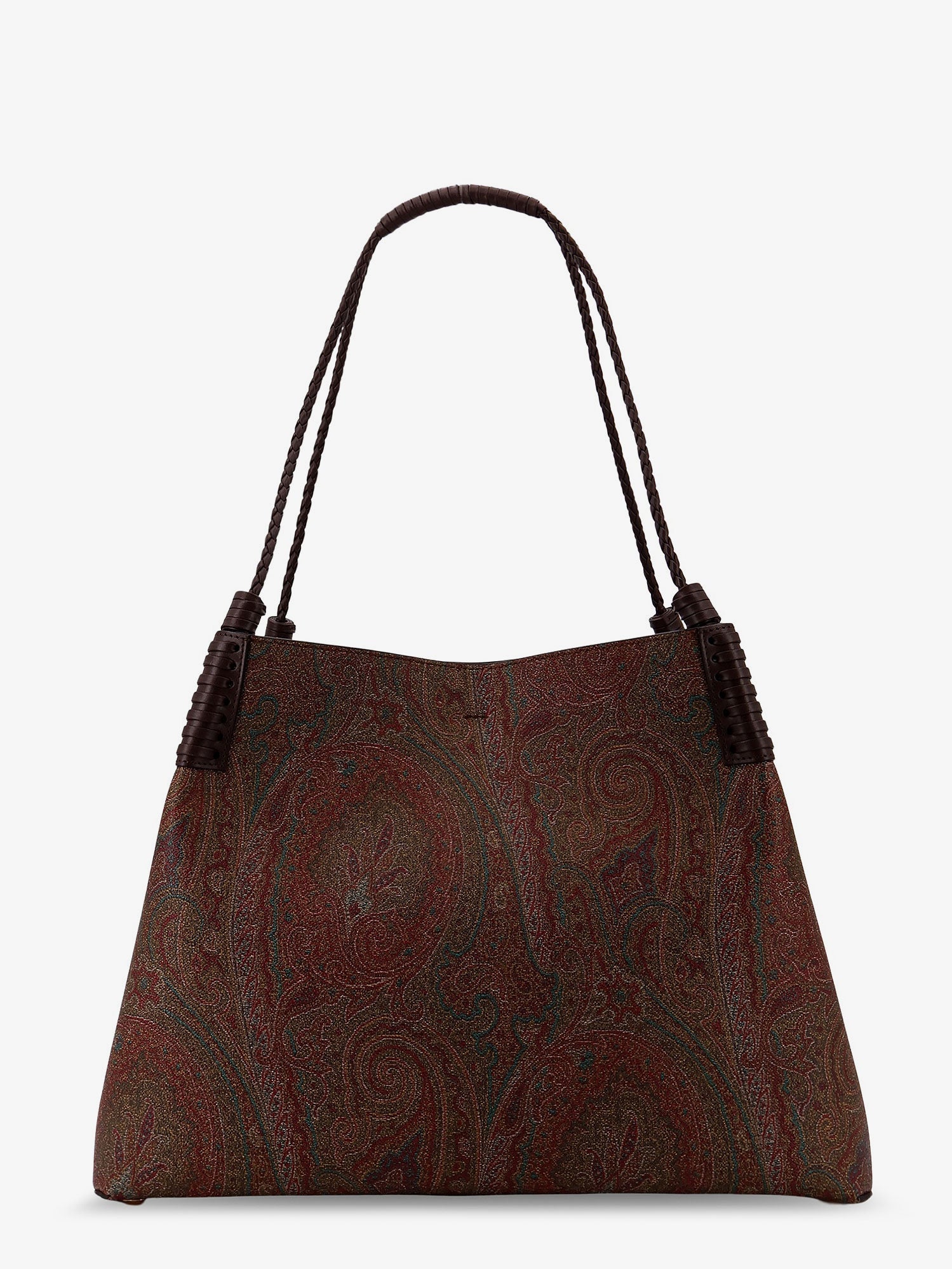 Etro Coated Canvas Shoulder Bag With Paisley Jacquard Pattern