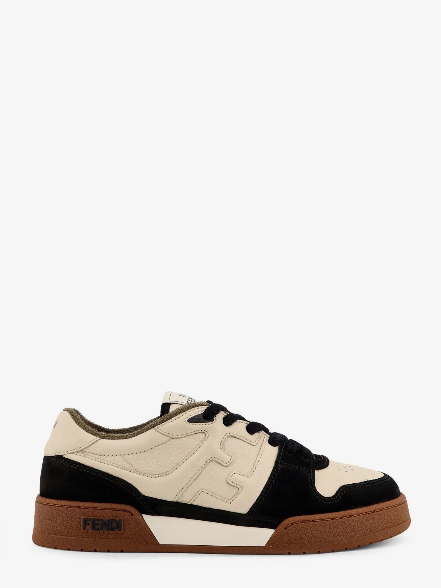 Fendi Fendi Leather Sneakers With Suede Inserts