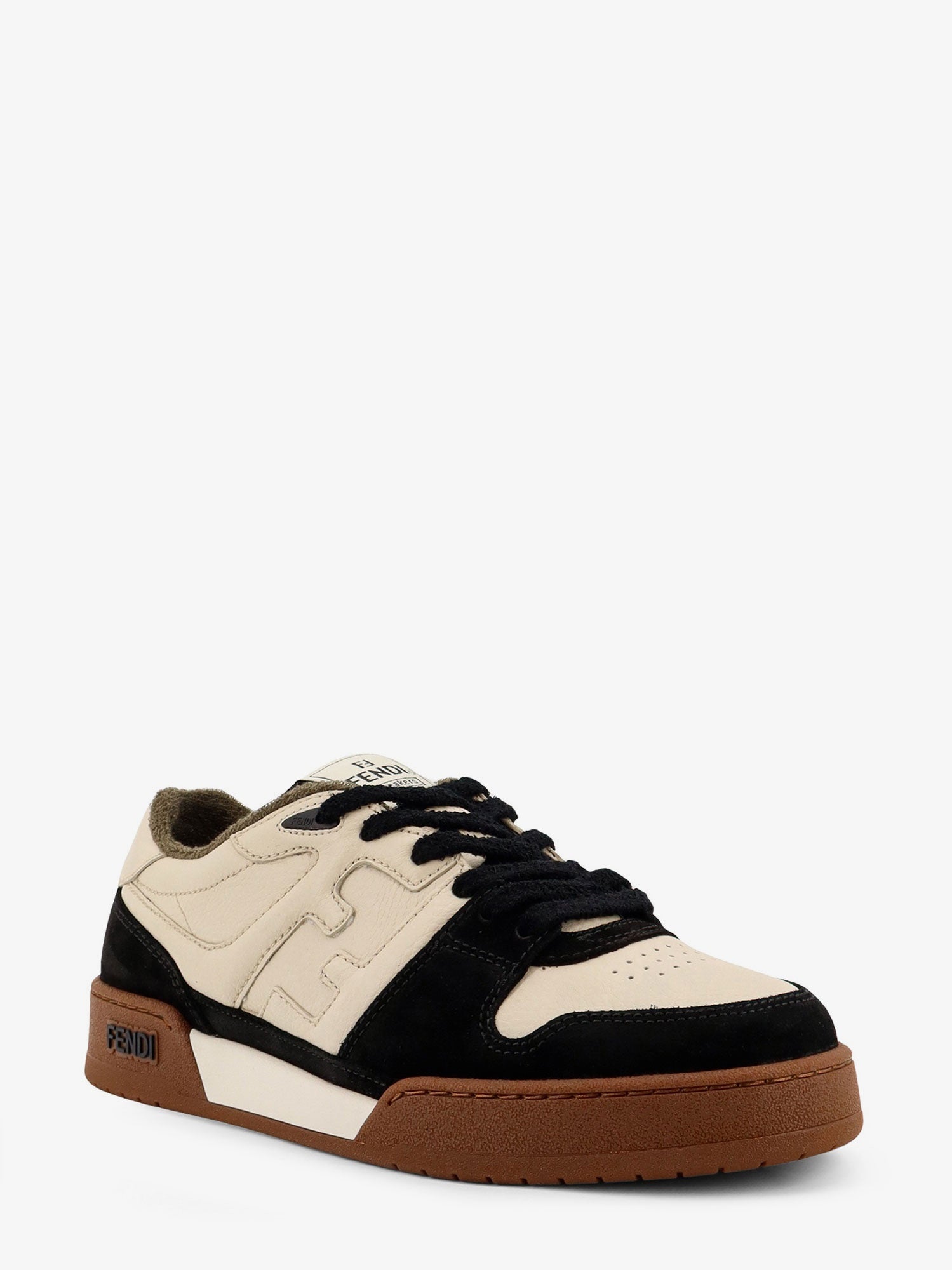 Fendi Fendi Leather Sneakers With Suede Inserts