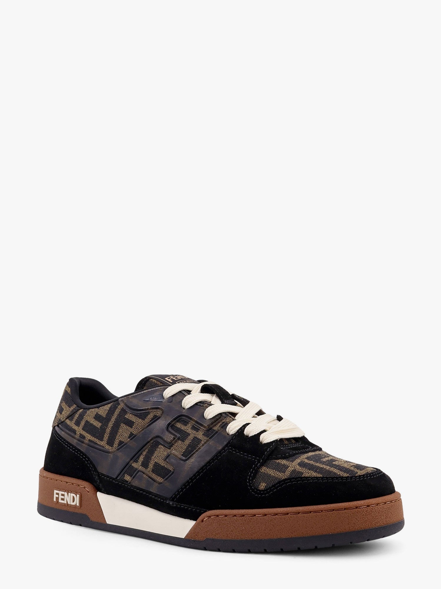 Fendi Fendi Match Ff Jacquard Fabric And Suede Sneakers