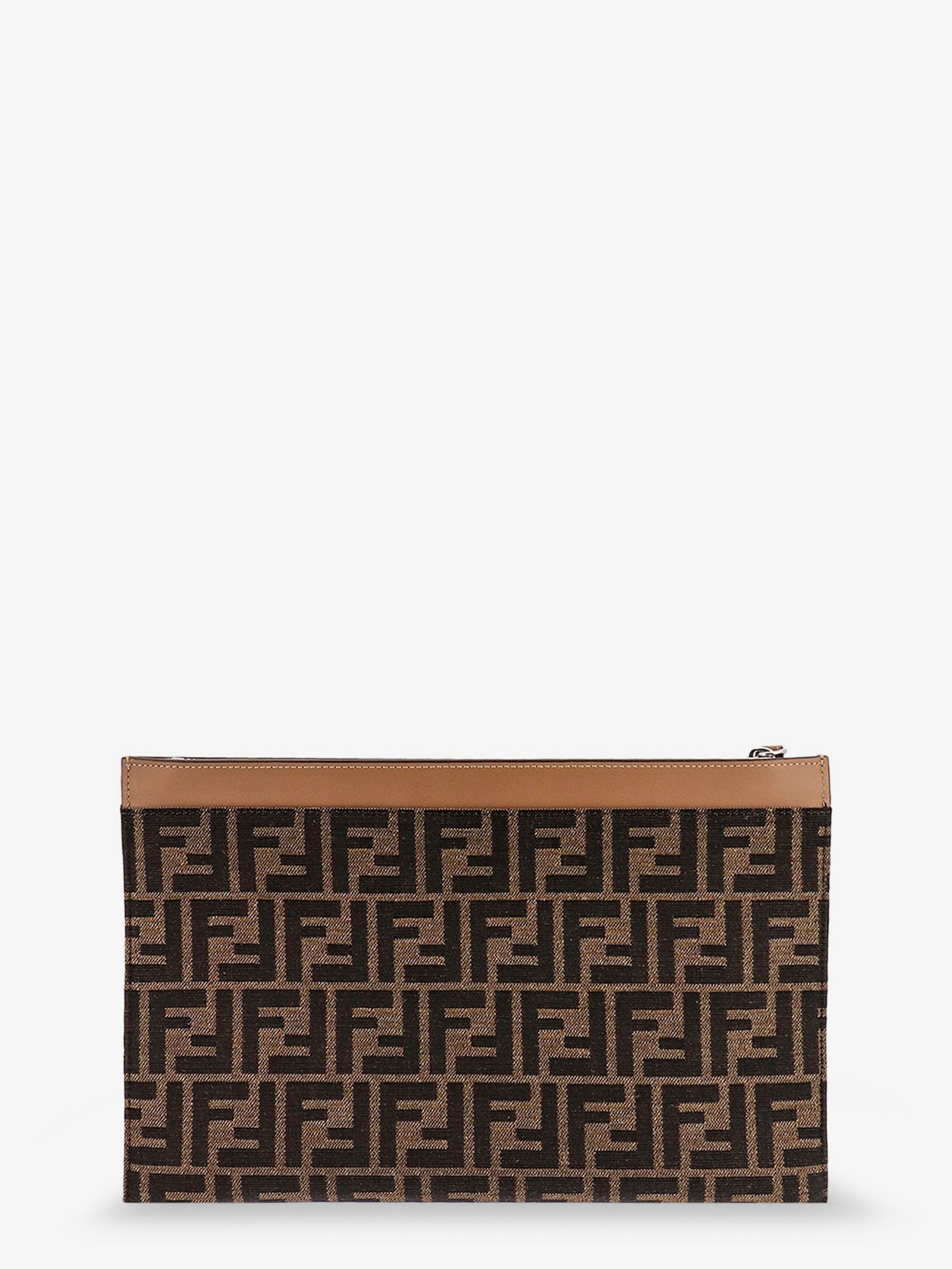 Fendi Ff Jacquard Fabric Medium Flat Pouch