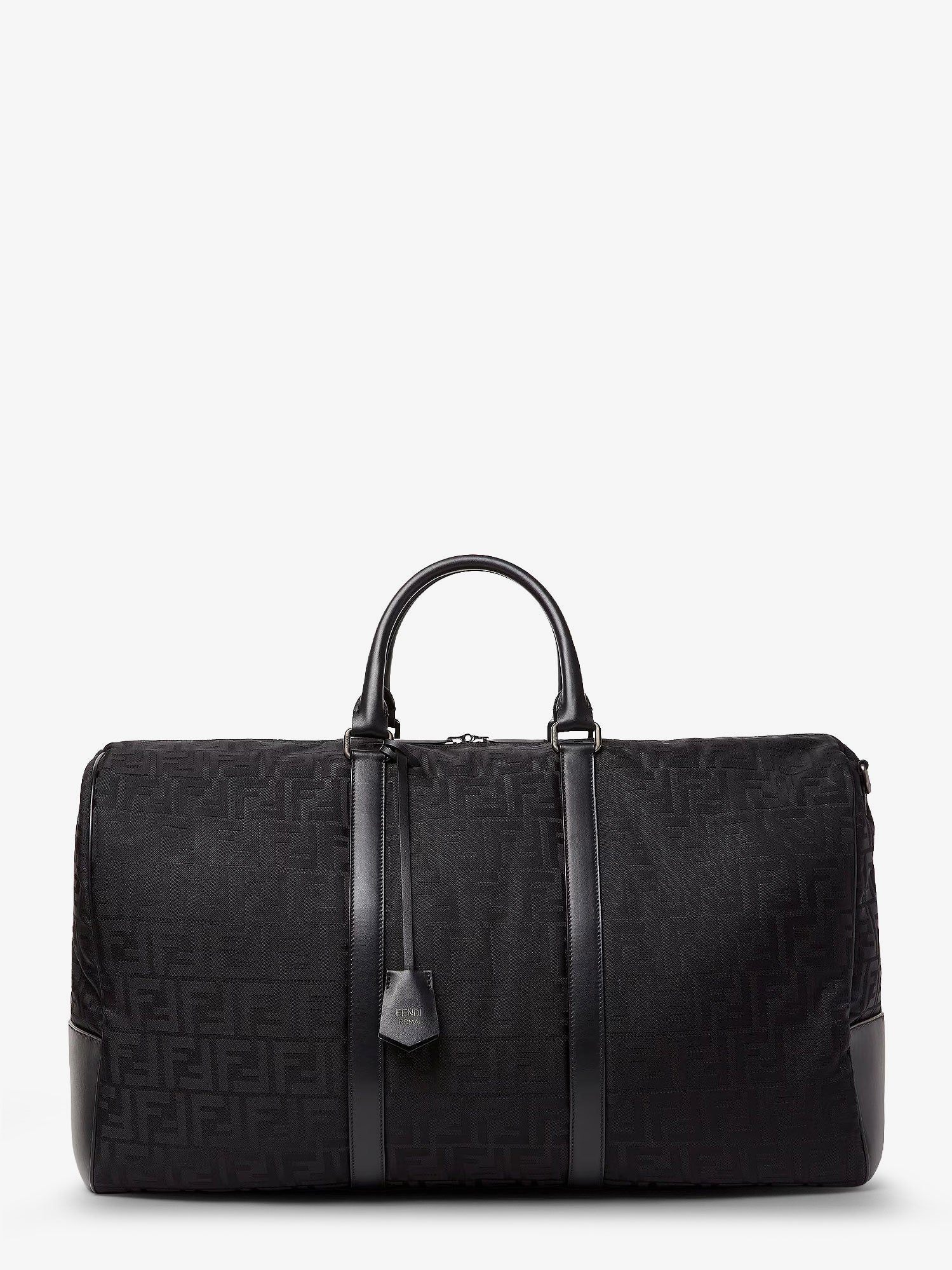 Fendi Ff Nylon Duffel Bag With Leather Inserts