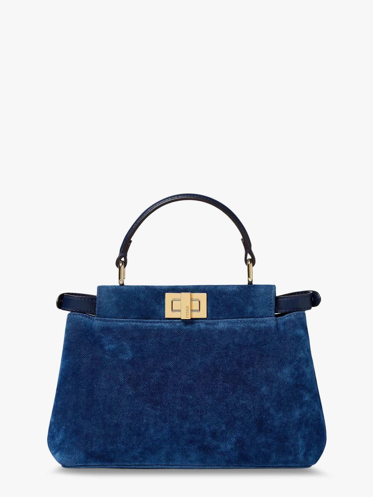 Fendi Peekaboo Mini Denim Crossbody Bag With Night Butterfly Embroidery