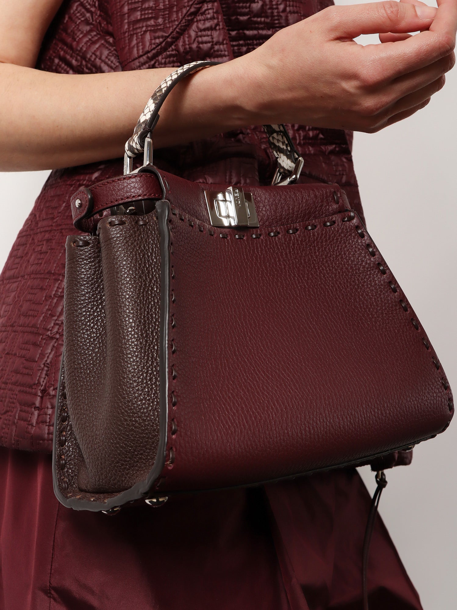 Fendi Peekaboo Mini Leather Crossbody Bag