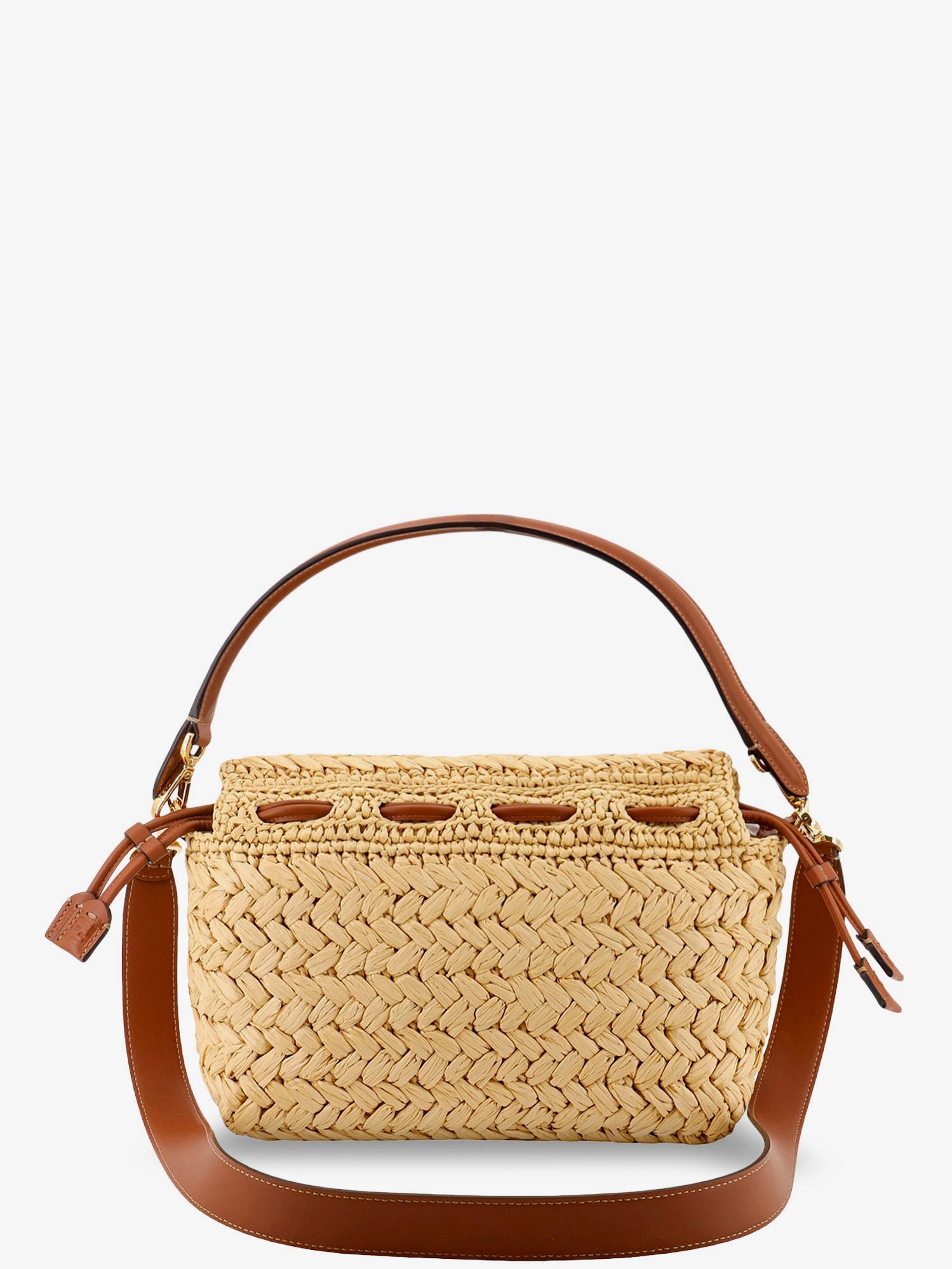 Fendi Mamma Baguette Medium Raffia Crossbody Bag