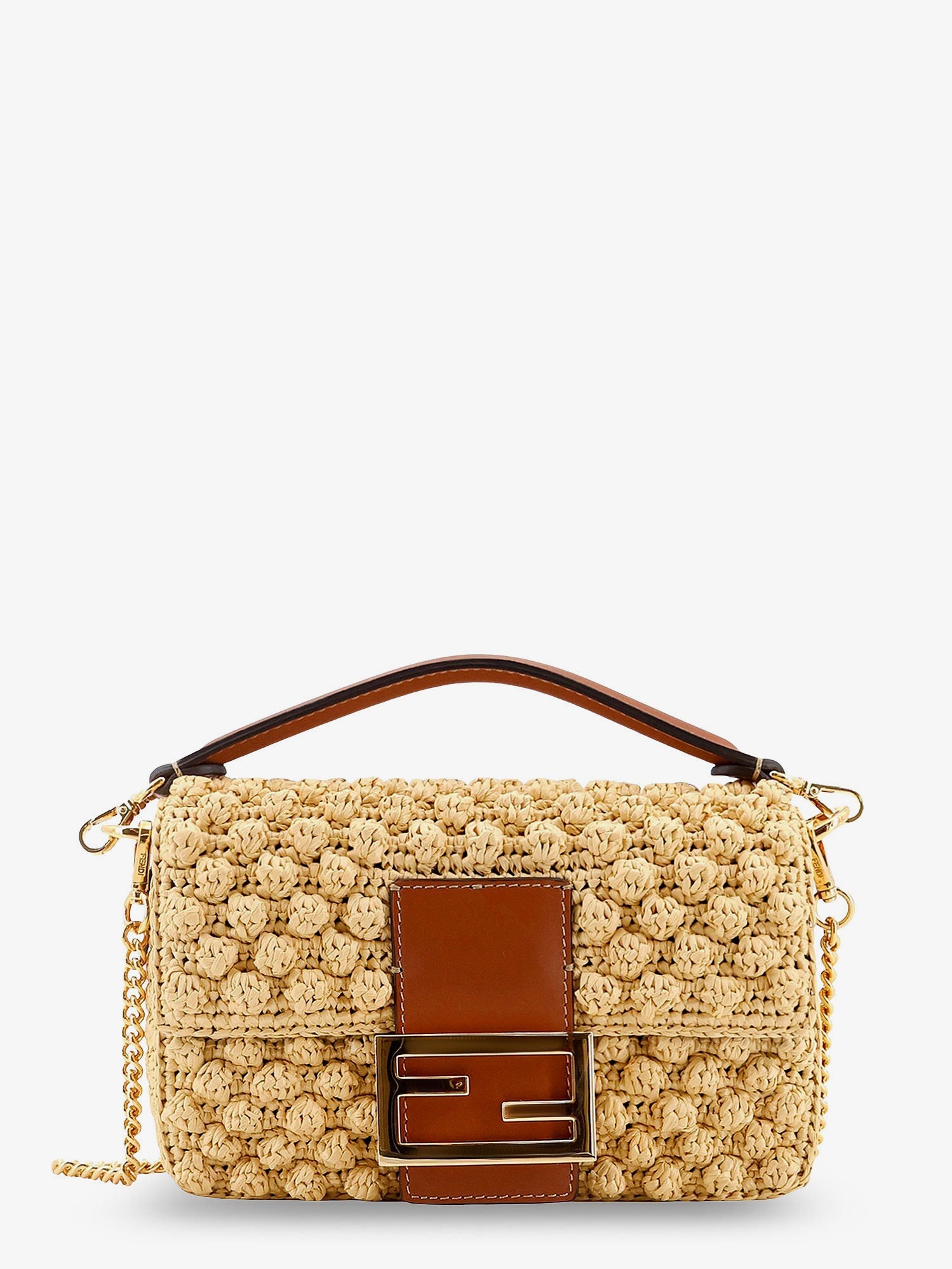 Fendi Baguette® Mini Raffia Crossbody Bag