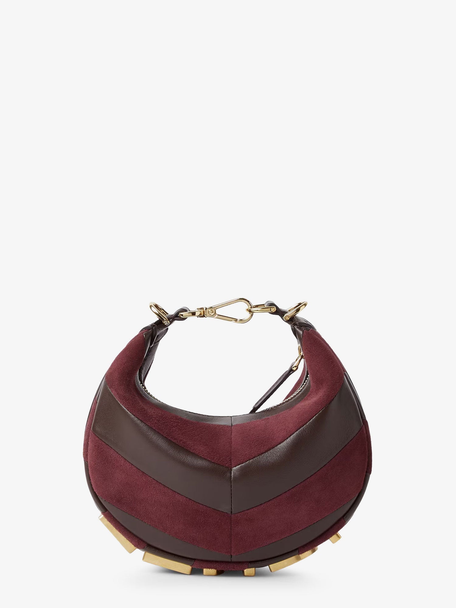 Fendi Fendigraphy Mini Leather Handbag With Metal Lettering Logo