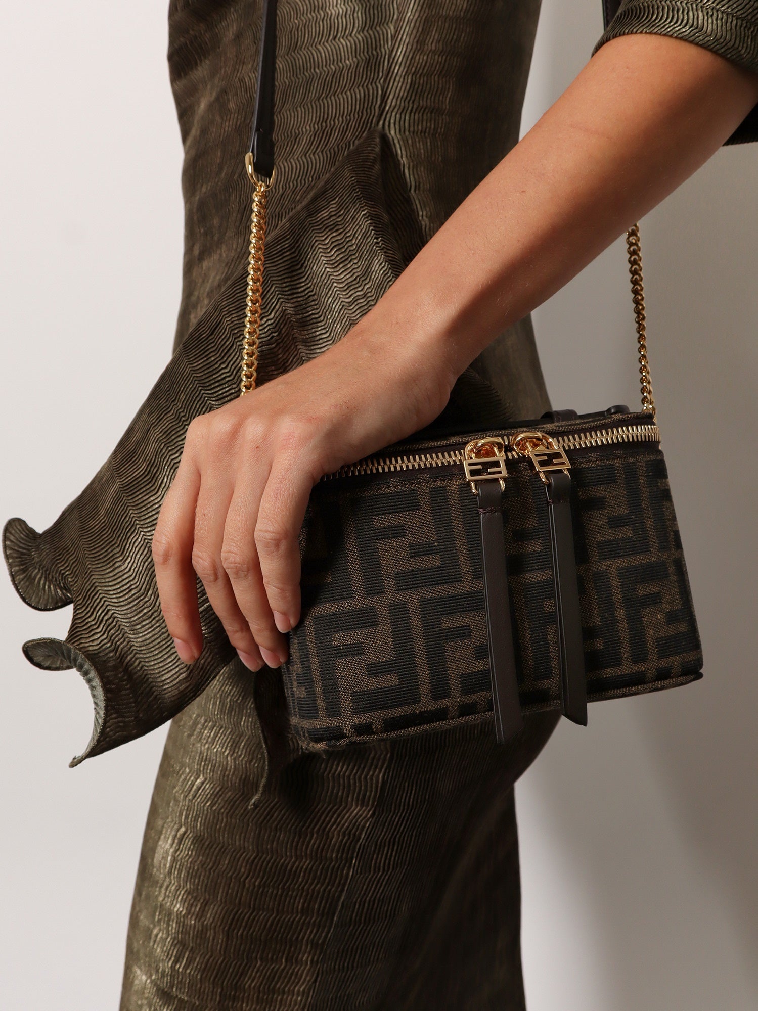 Fendi Vanity Crossbody Bag In Ff Jacquard Fabric